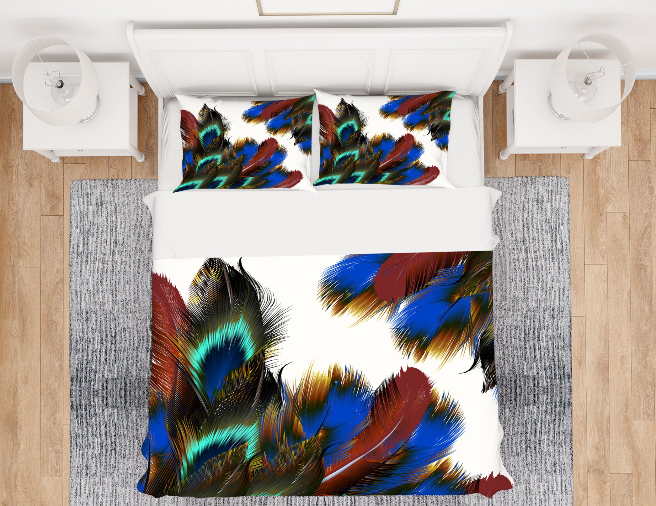 3D Feather 14214 Bed Pillowcases Quilt