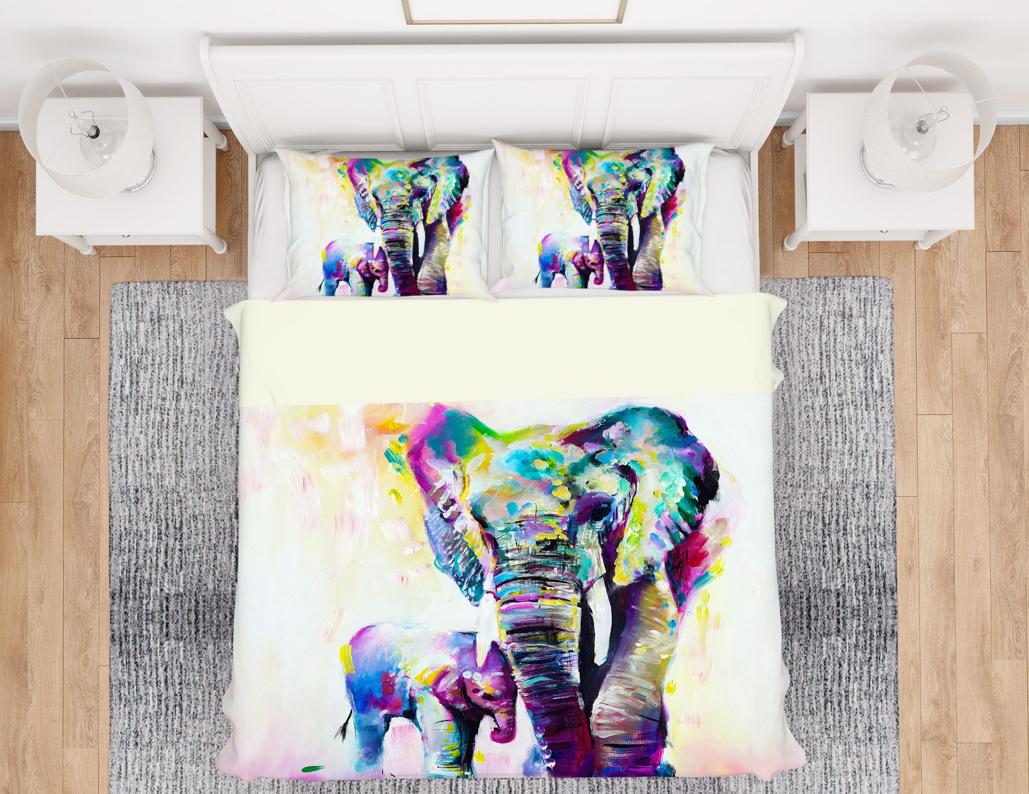 3D Elephant 12169 Bed Pillowcases Quilt