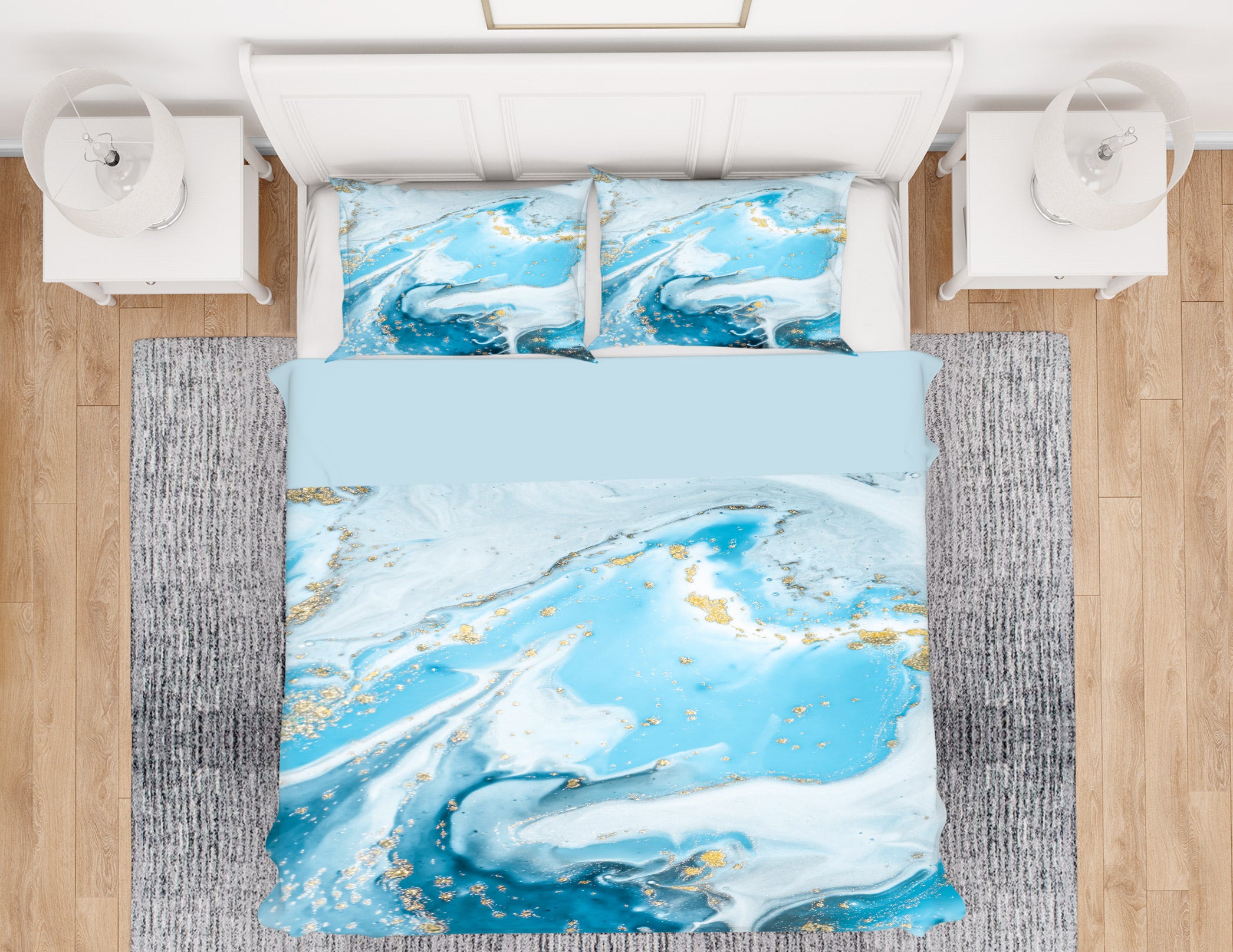 3D Light Blue Texture 16173 Bed Pillowcases Quilt