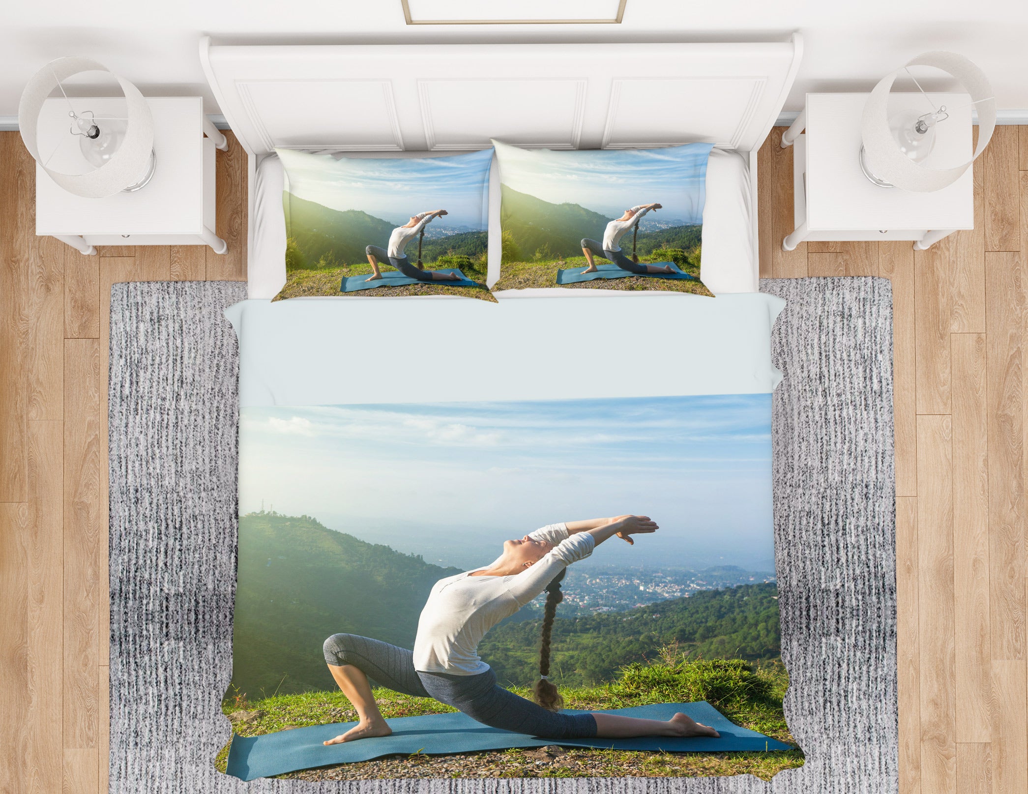 3D Yoga 14109 Bed Pillowcases Quilt