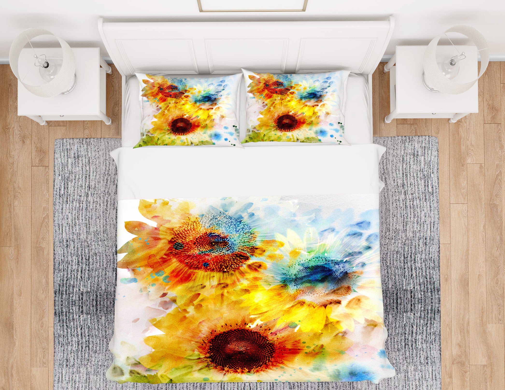 3D Sunflower 15095 Bed Pillowcases Quilt
