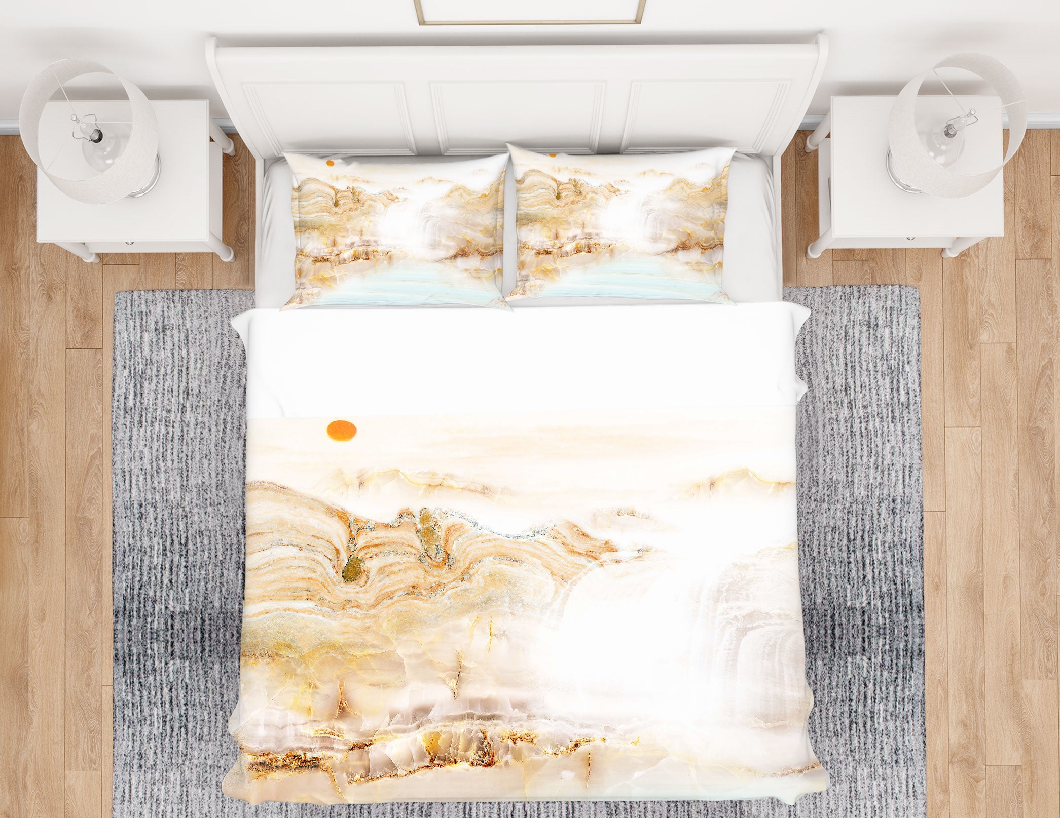 3D Mountain Sun 12051 Bed Pillowcases Quilt