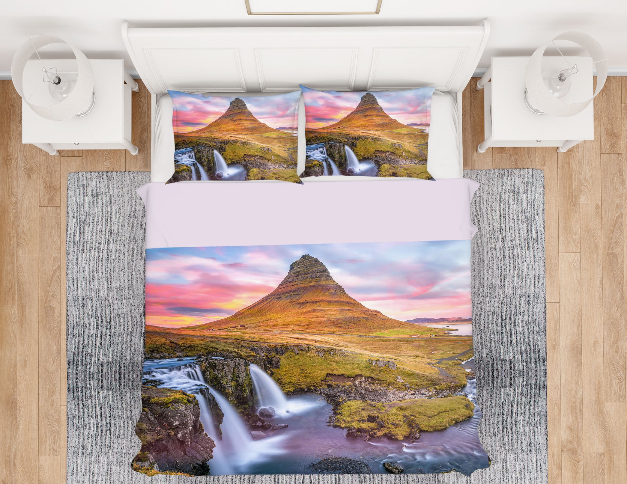 3D Mountain Waterfall 065 Marco Carmassi Bedding Bed Pillowcases Quilt