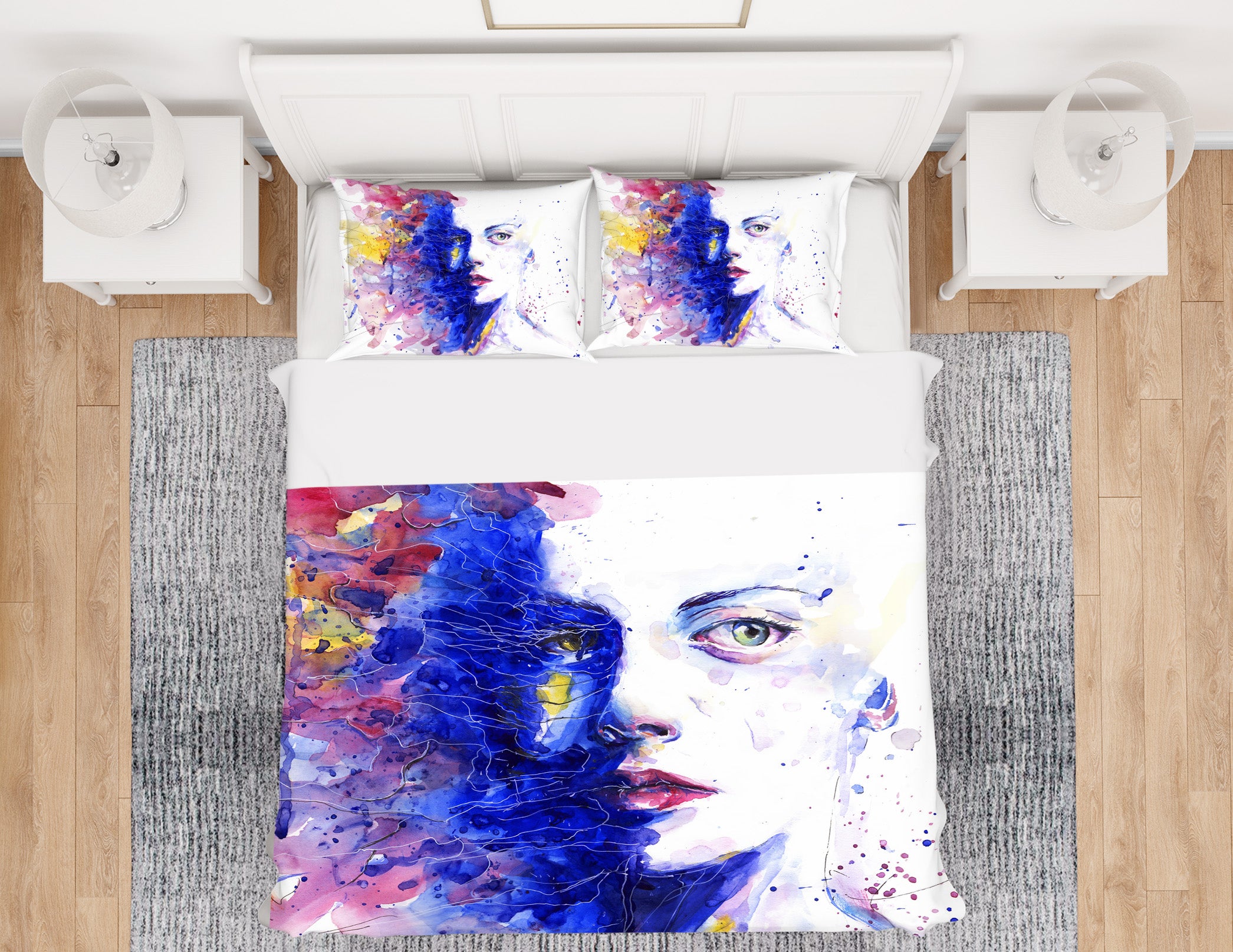 3D Human Face 19179 Bed Pillowcases Quilt