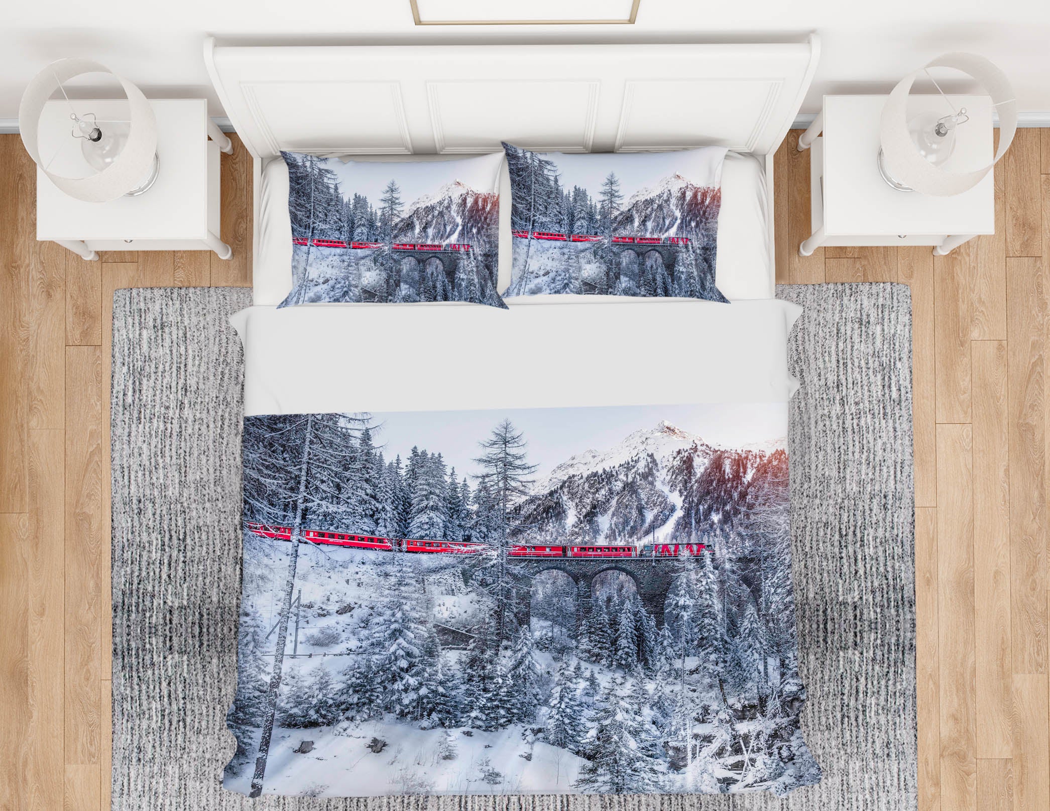 3D Snow Forest 052 Marco Carmassi Bedding Bed Pillowcases Quilt