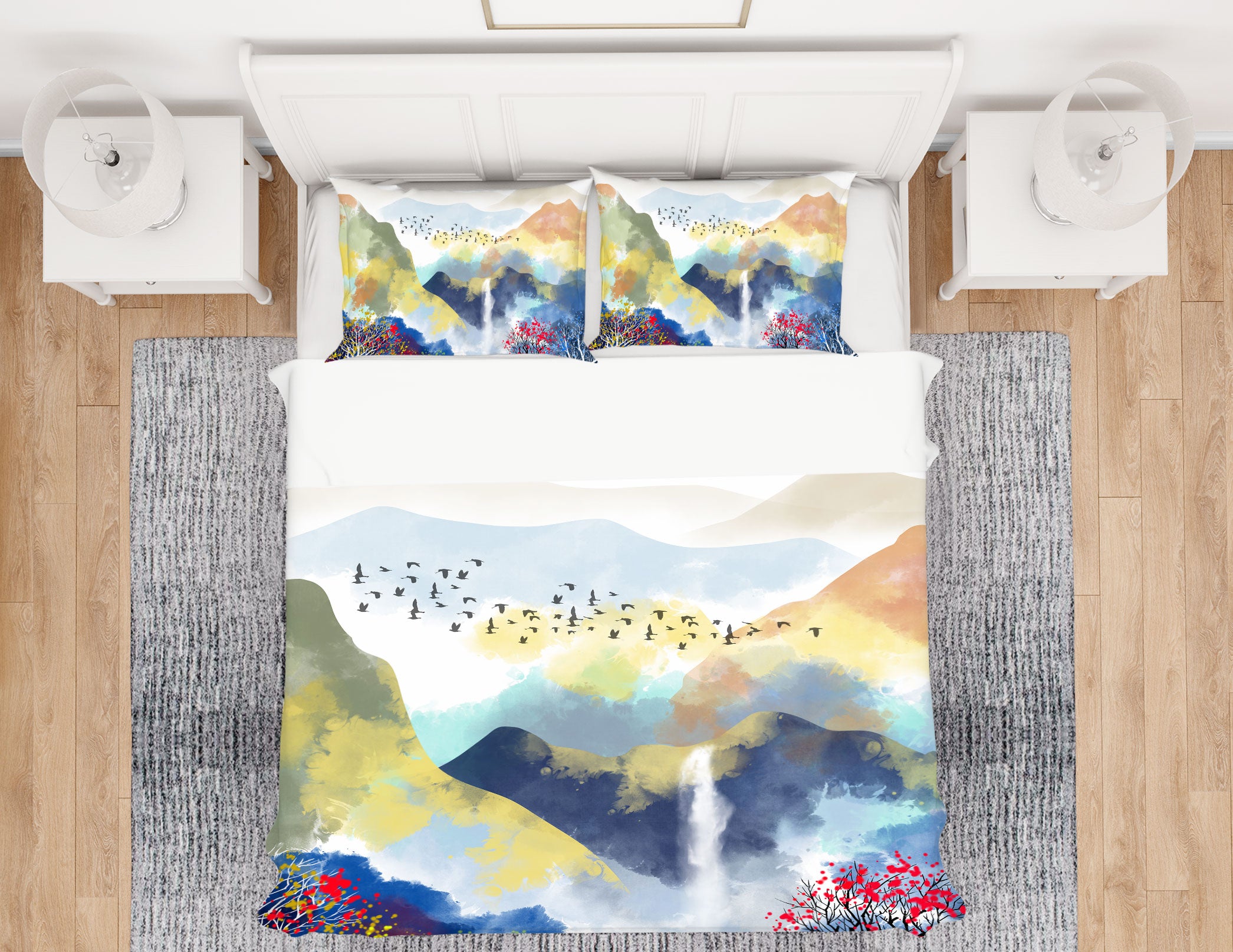 3D Mountain 13081 Bed Pillowcases Quilt