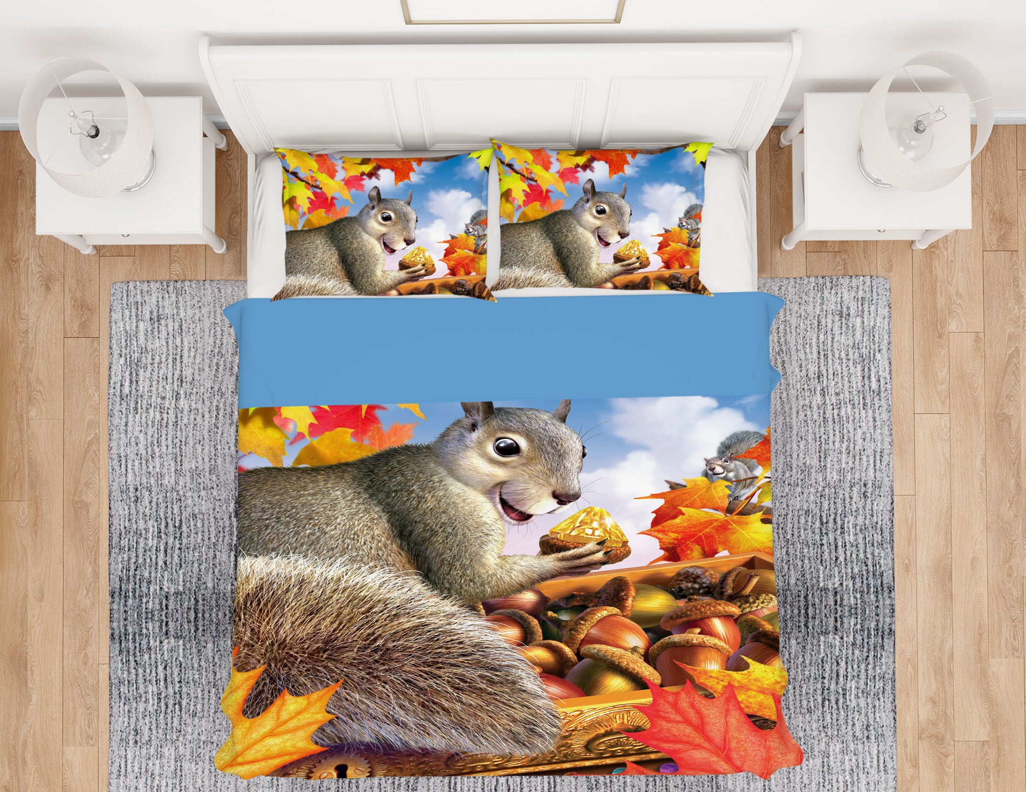 3D Squirrel Treasure 18070 Jerry LoFaro bedding Bed Pillowcases Quilt