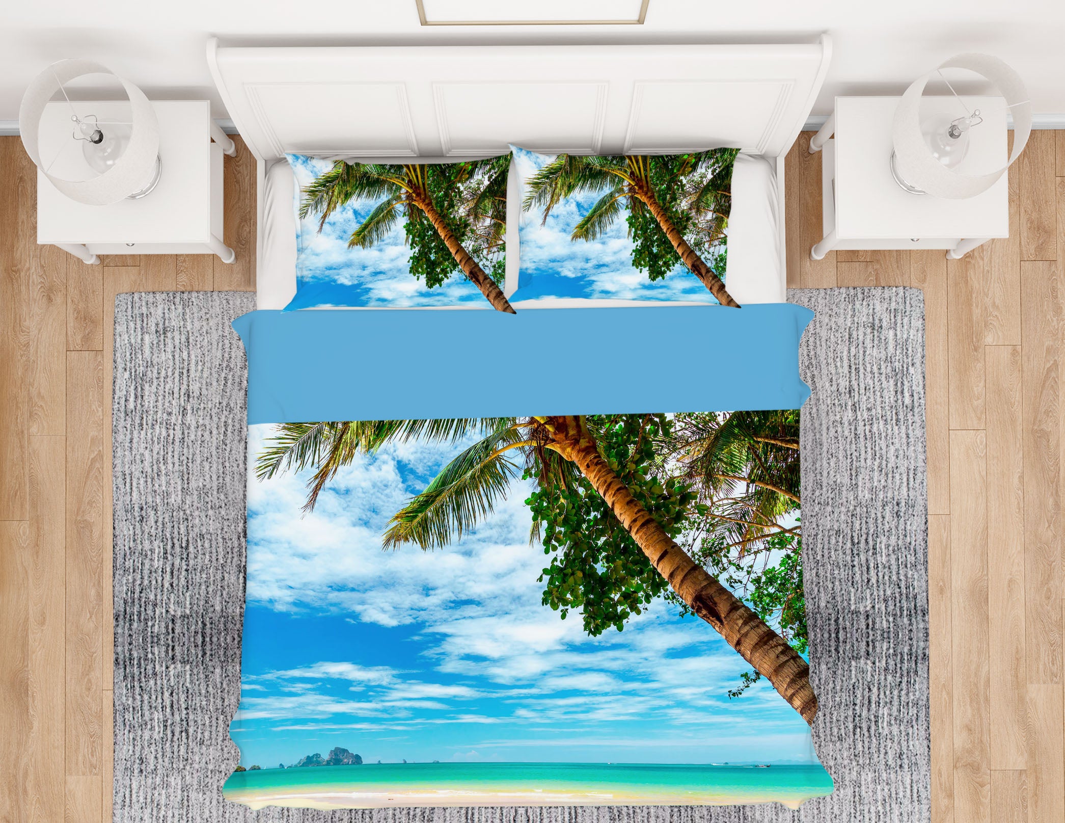 3D Coconut Beach 61104 Bed Pillowcases Quilt
