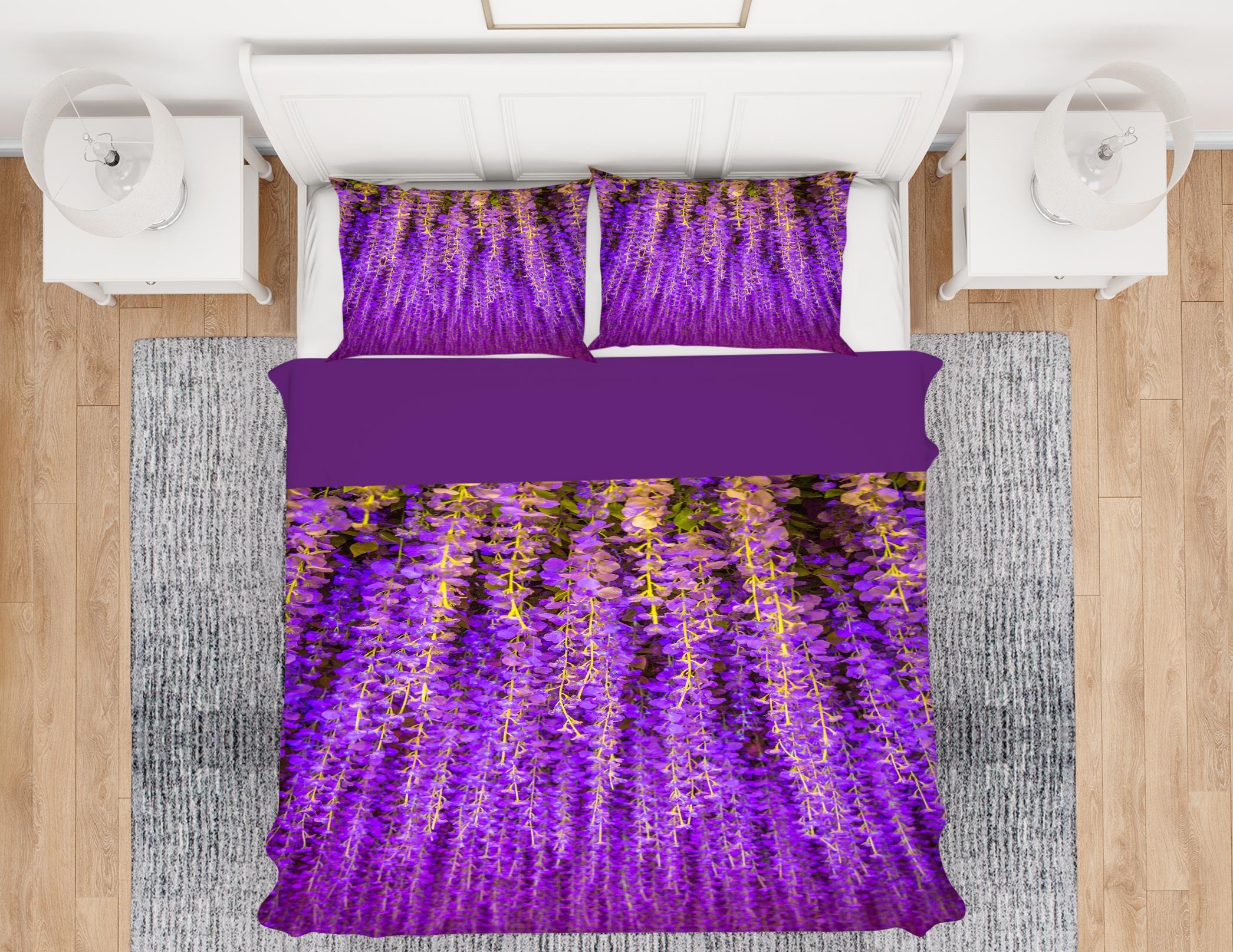3D Wisteria Flowers 16172 Bed Pillowcases Quilt