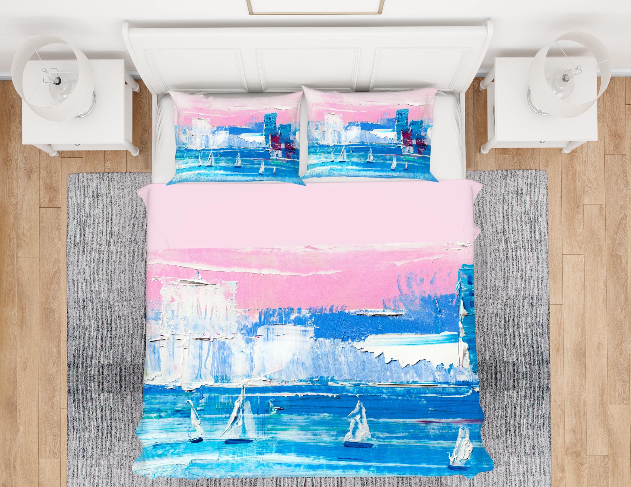 3D Glacier Sailing 12030 Bed Pillowcases Quilt