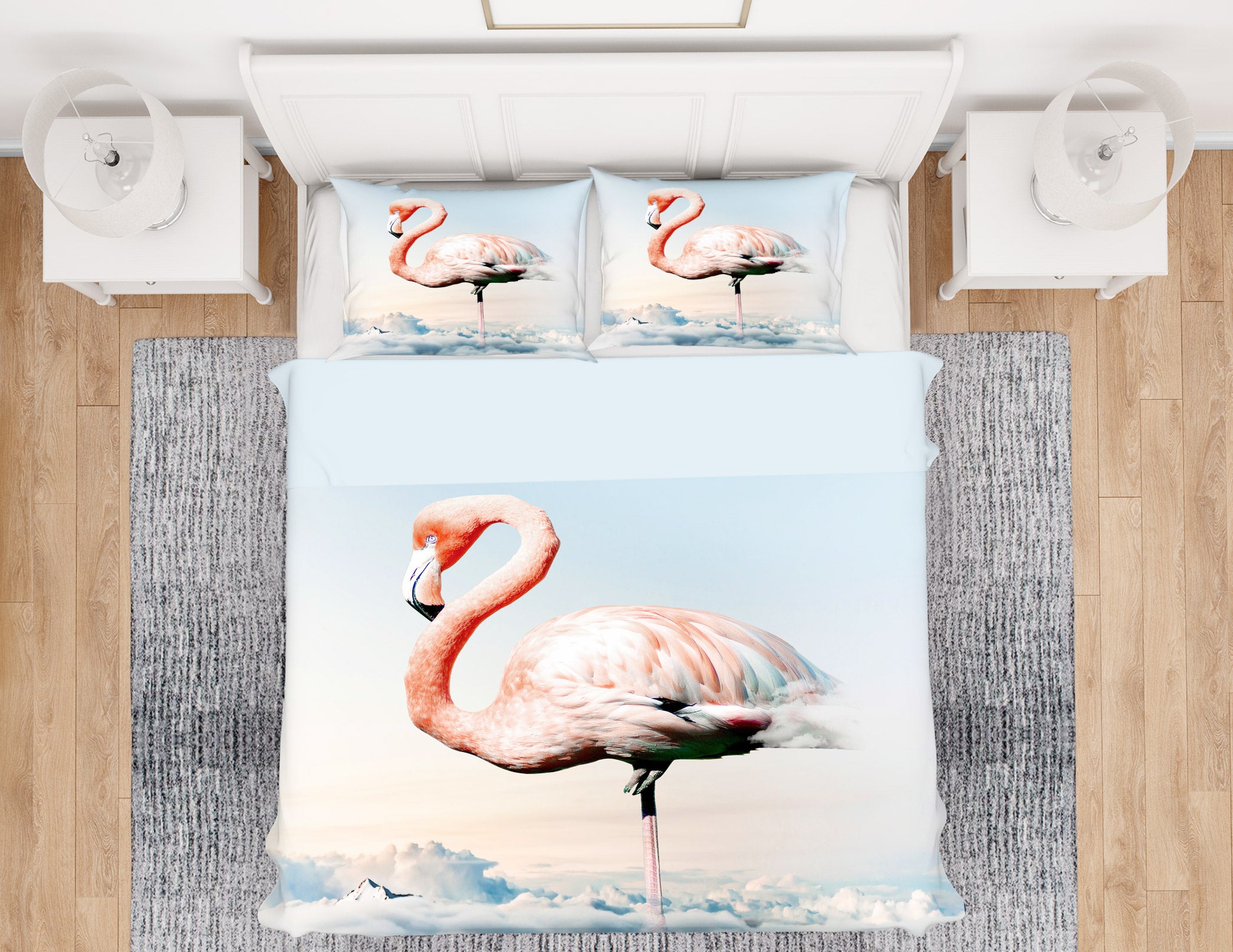 3D Flamingo 12044 Bed Pillowcases Quilt