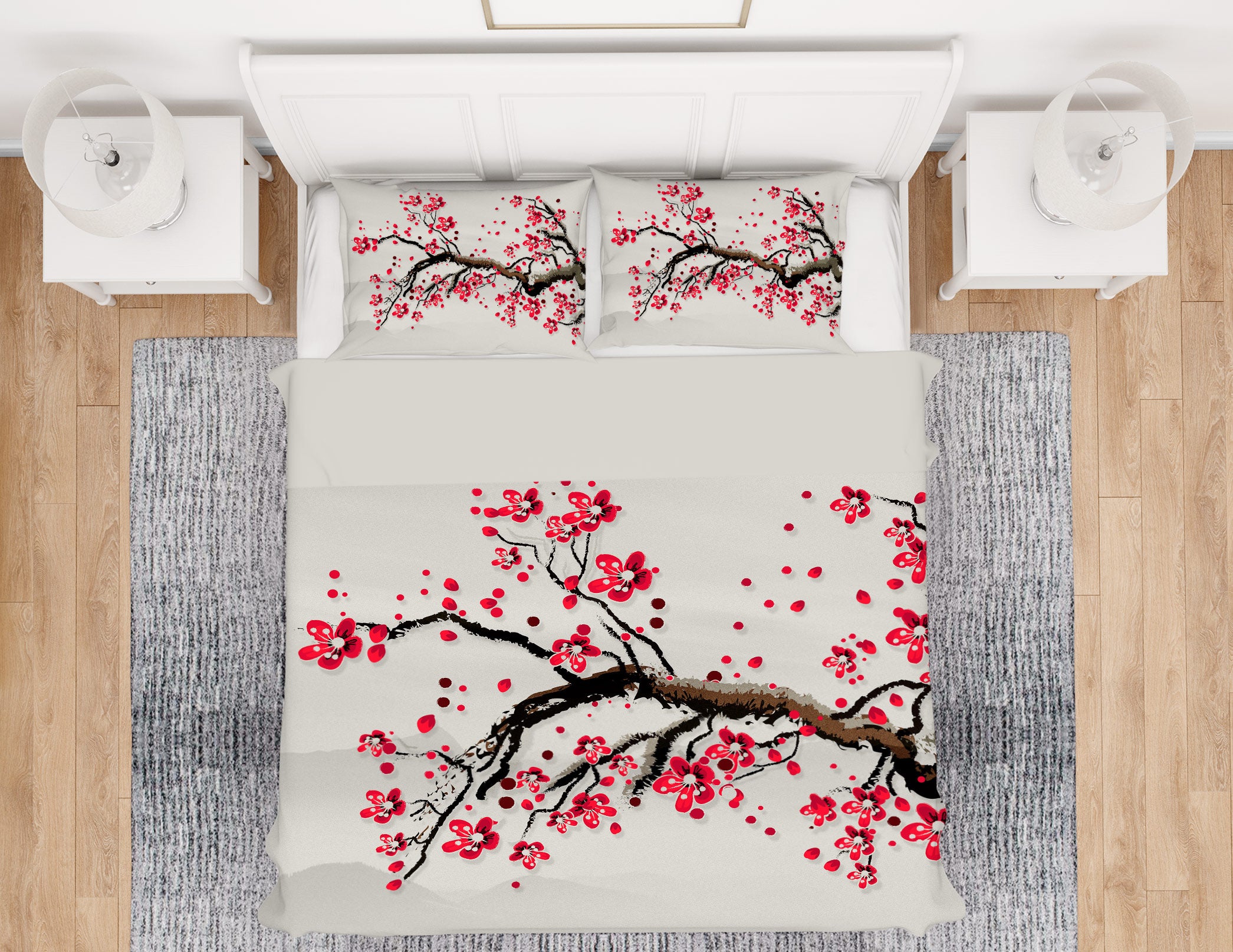 3D Plum Blossom Branch 12087 Bed Pillowcases Quilt