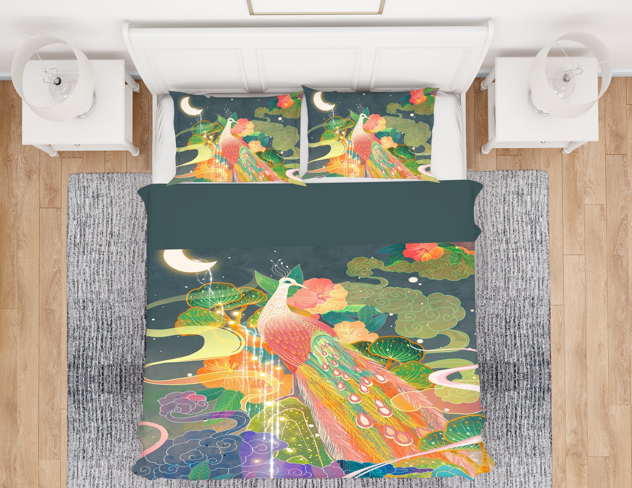 3D Colorful Peacock 16118 Bed Pillowcases Quilt