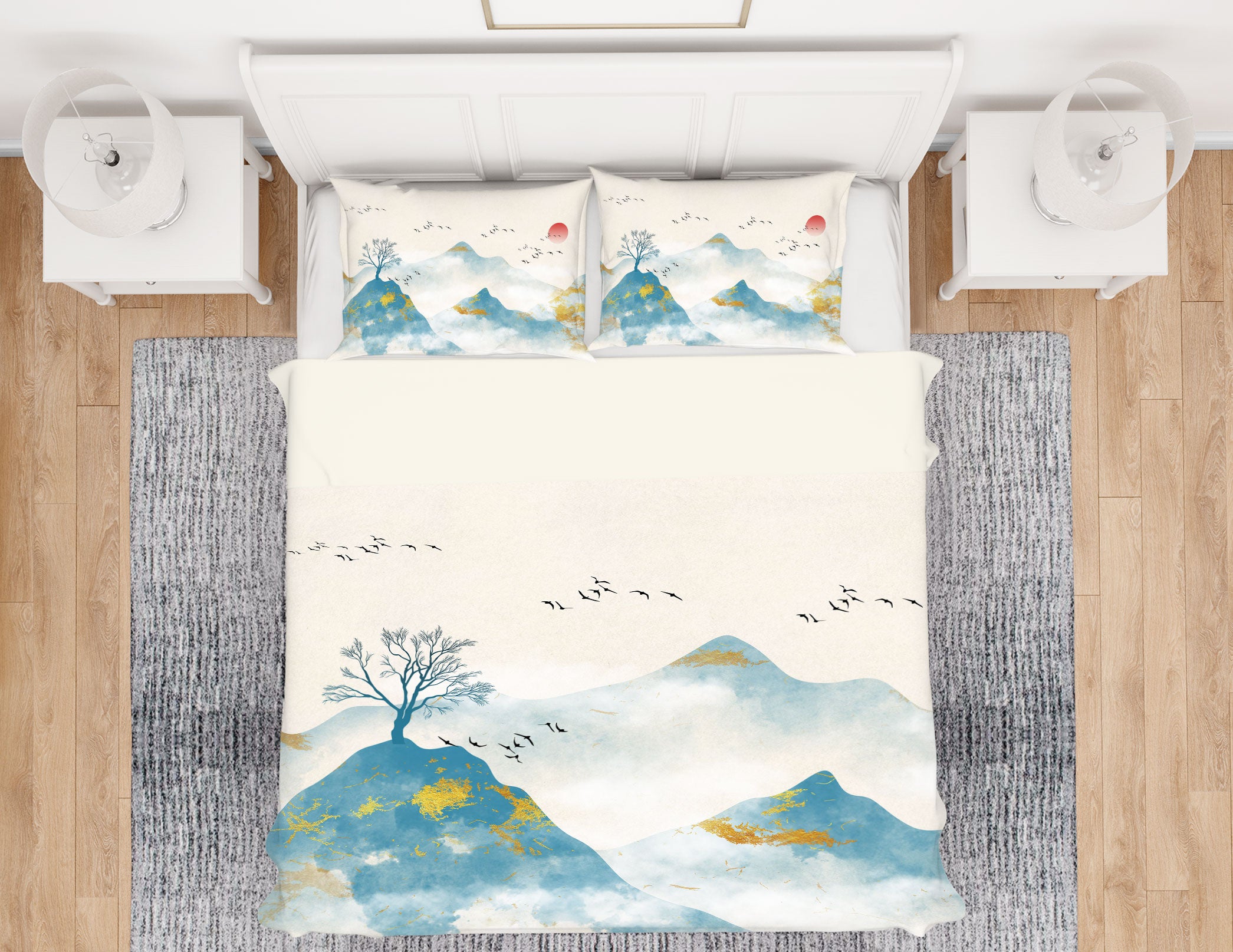 3D Mountain 13085 Bed Pillowcases Quilt