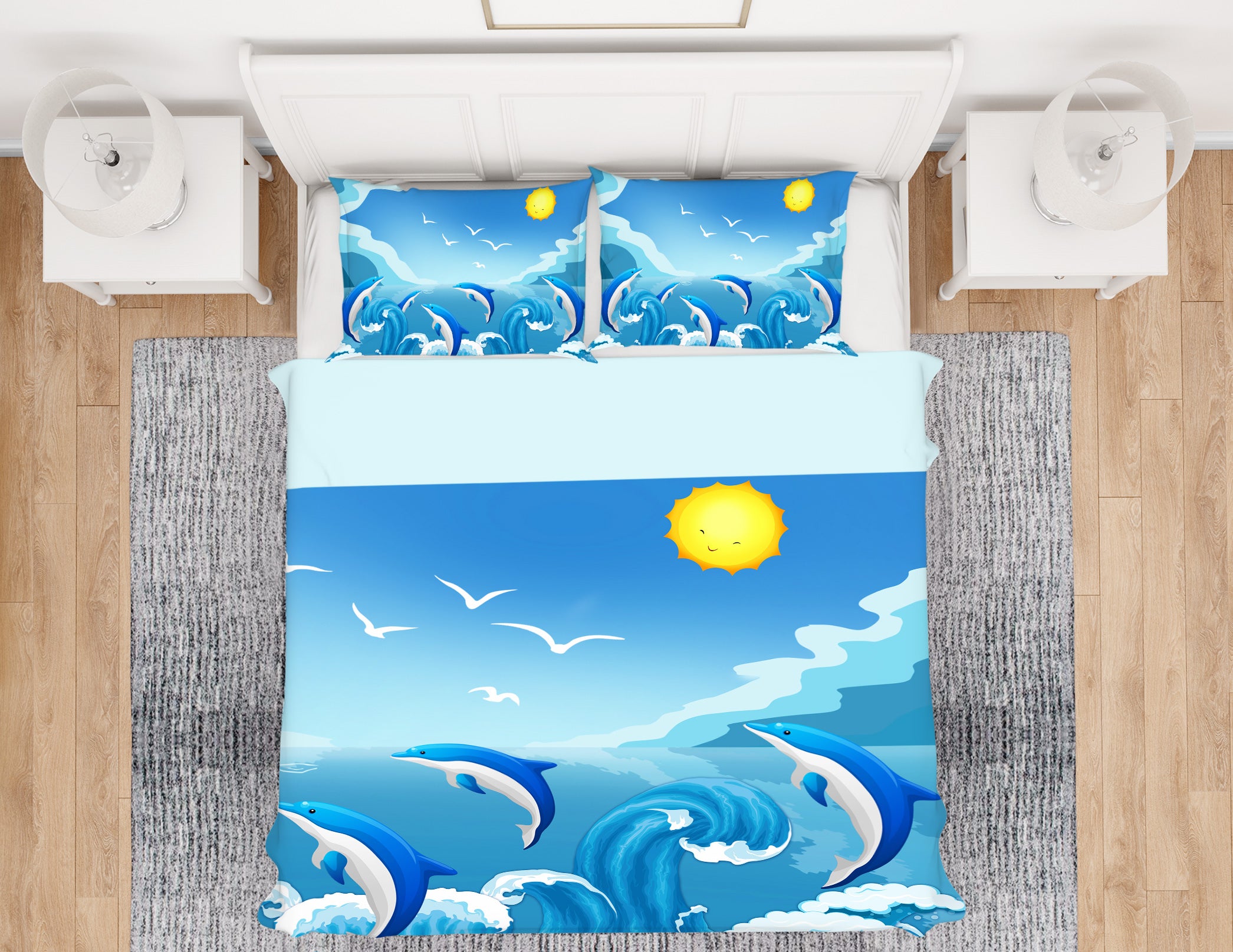 3D Dolphin 13091 Bed Pillowcases Quilt