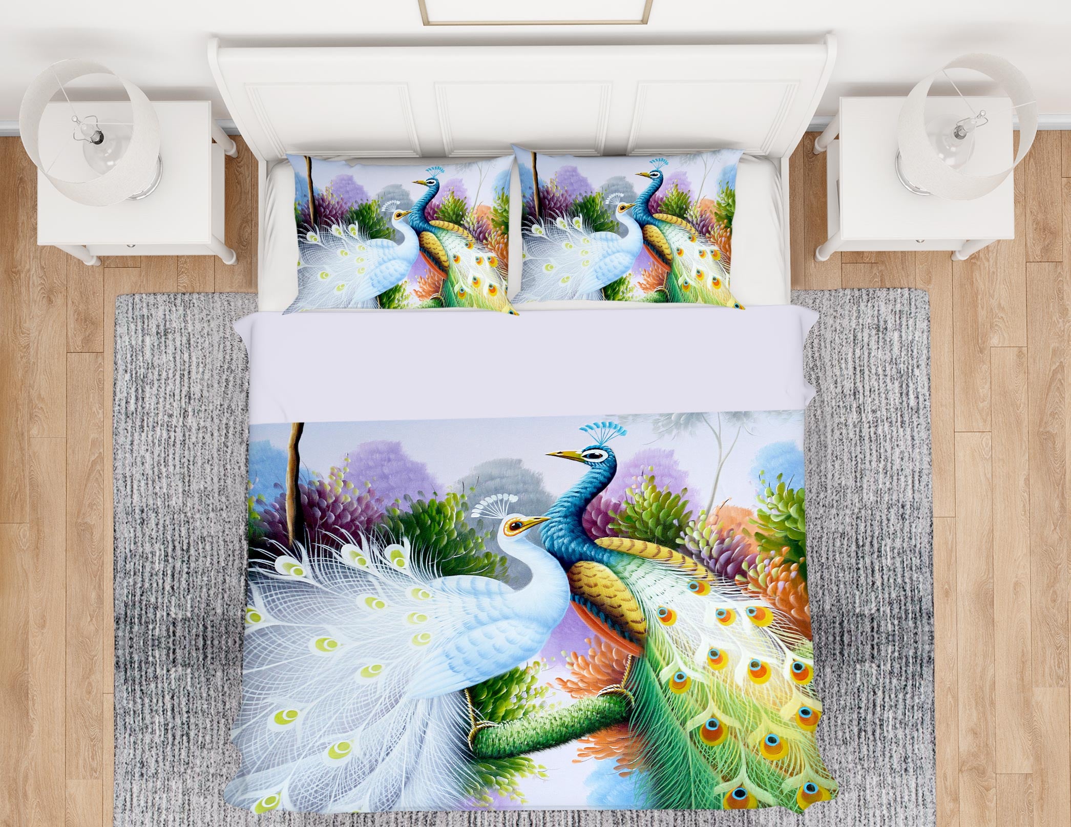 3D Peacock 13029 Bed Pillowcases Quilt