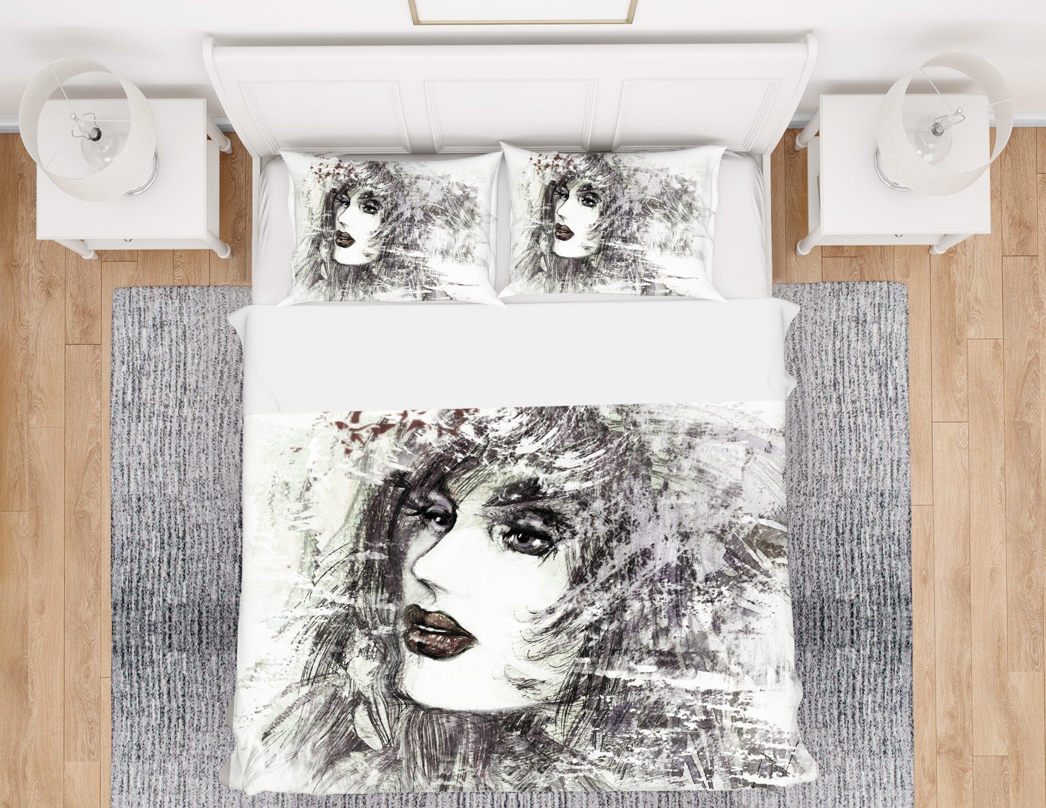 3D Sketch Model 009 Bed Pillowcases Quilt