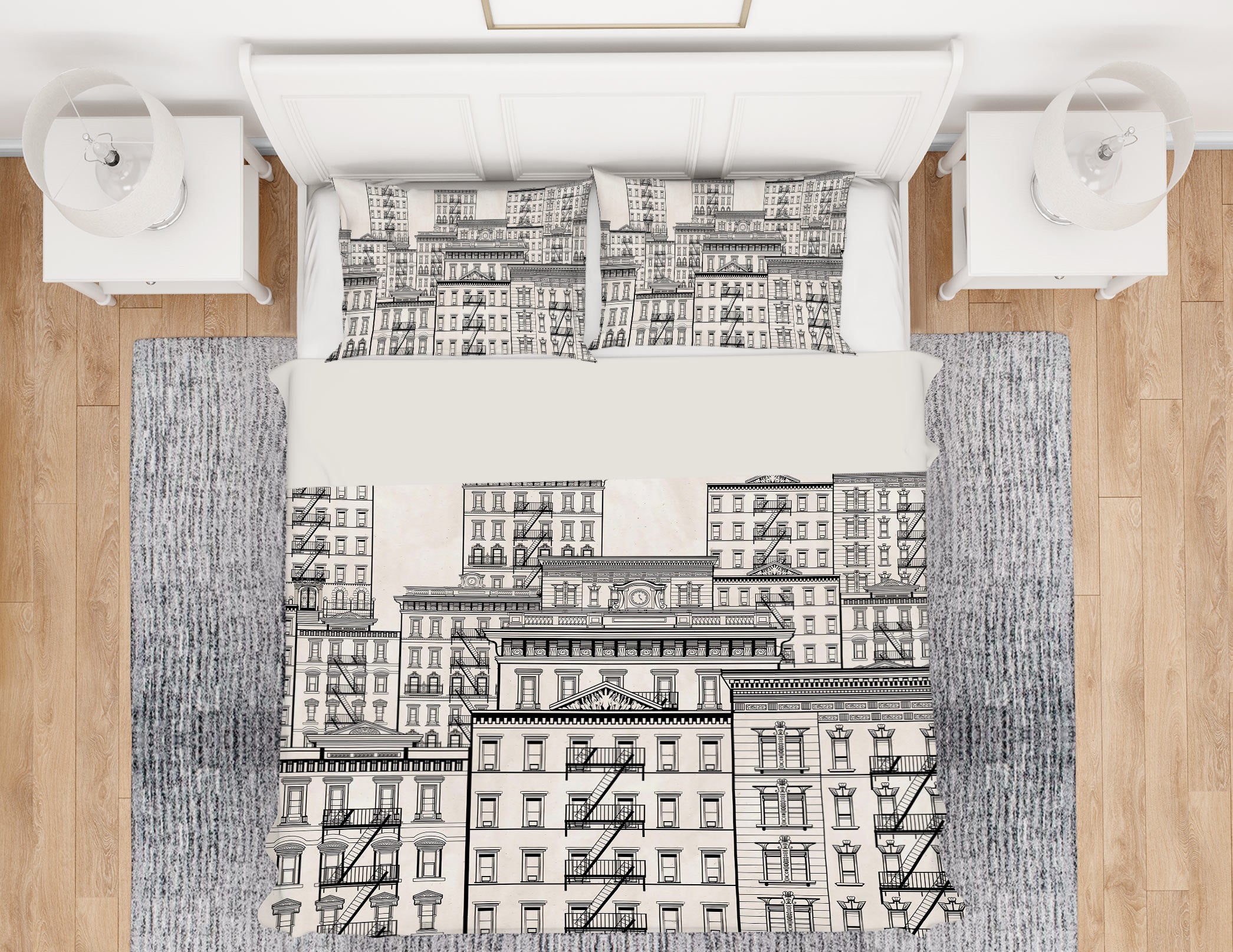 3D Building 13096 Bed Pillowcases Quilt