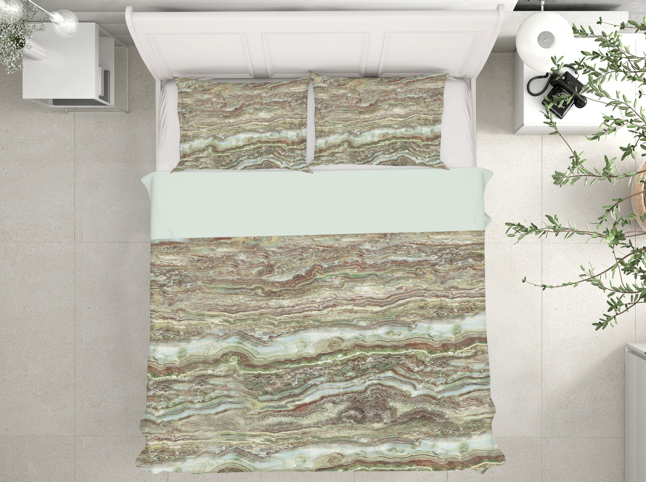 3D Marbling 16008 Bed Pillowcases Quilt