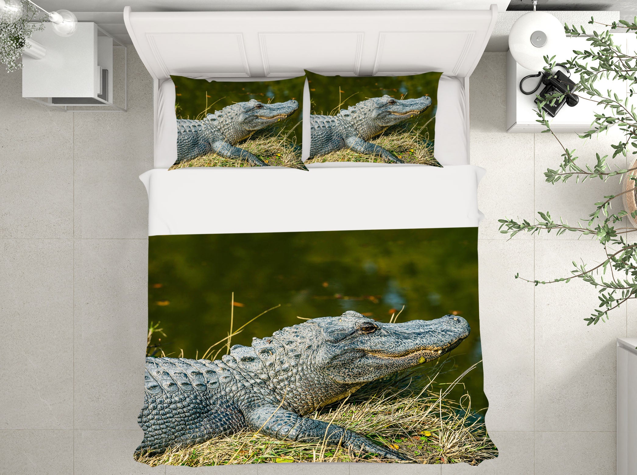 3D Crocodile 21041 Bed Pillowcases Quilt