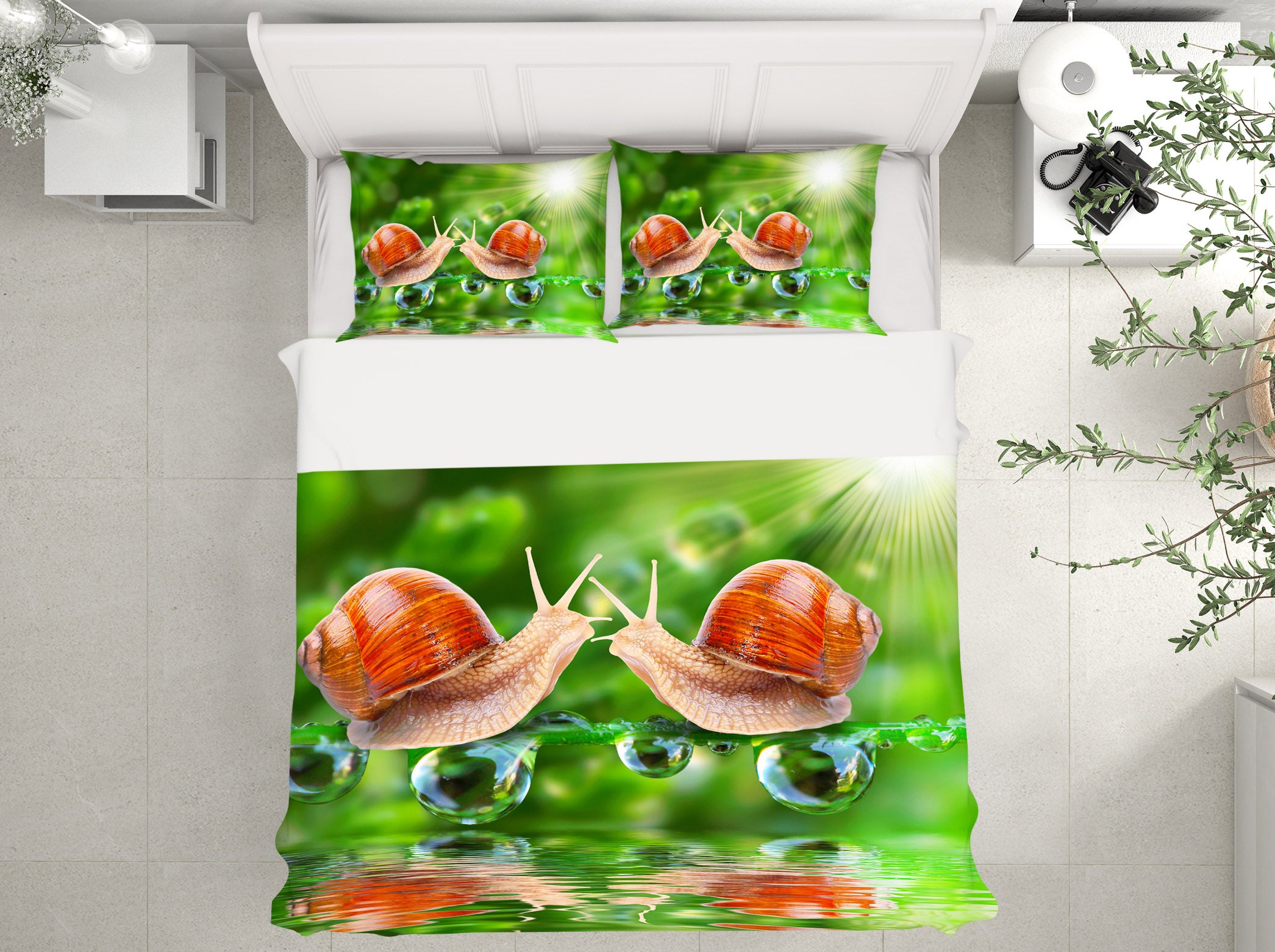 3D Snails 21020 Bed Pillowcases Quilt