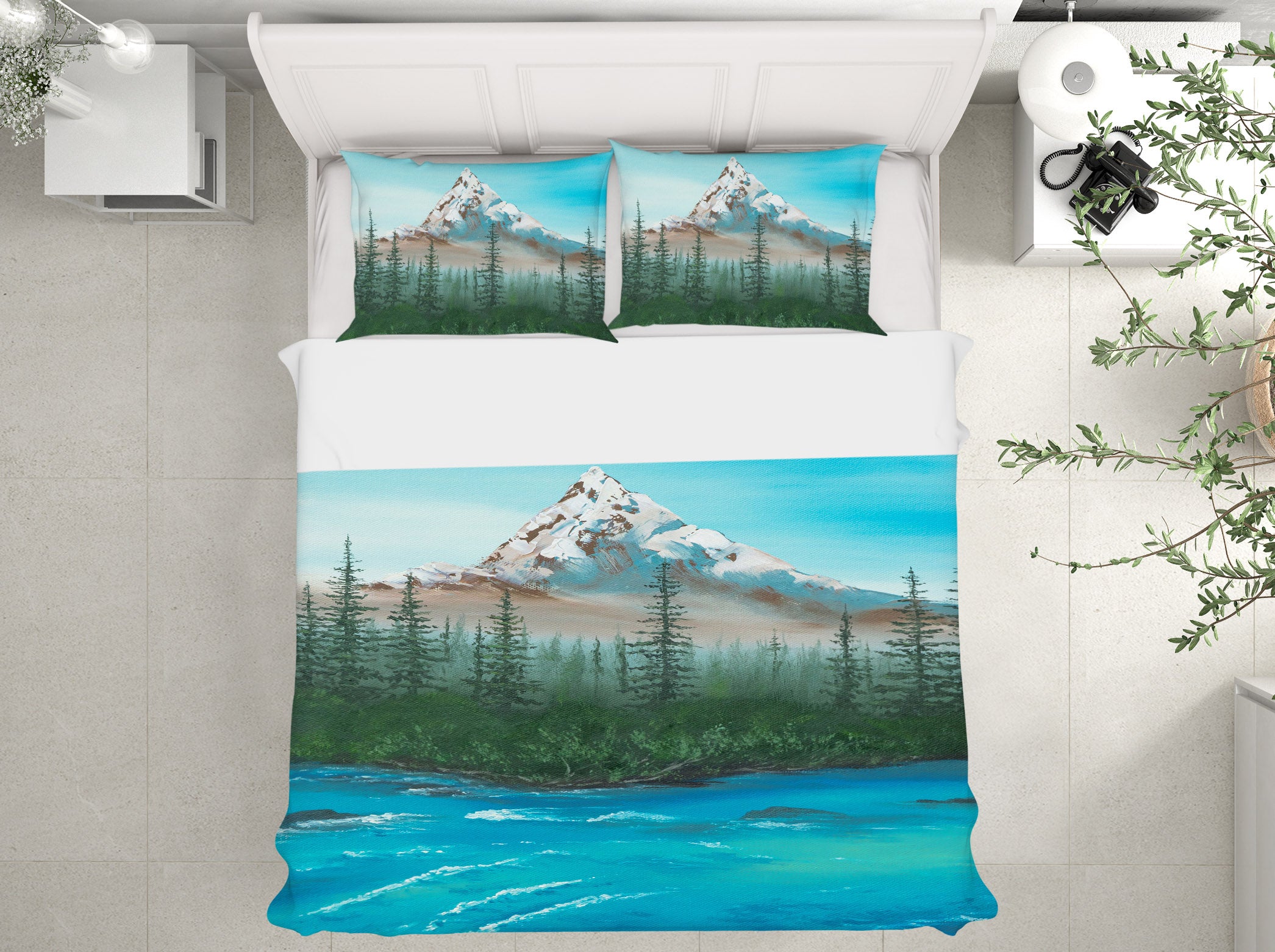 3D Snow Mountain River 1773 Marina Zotova Bedding Bed Pillowcases Quilt