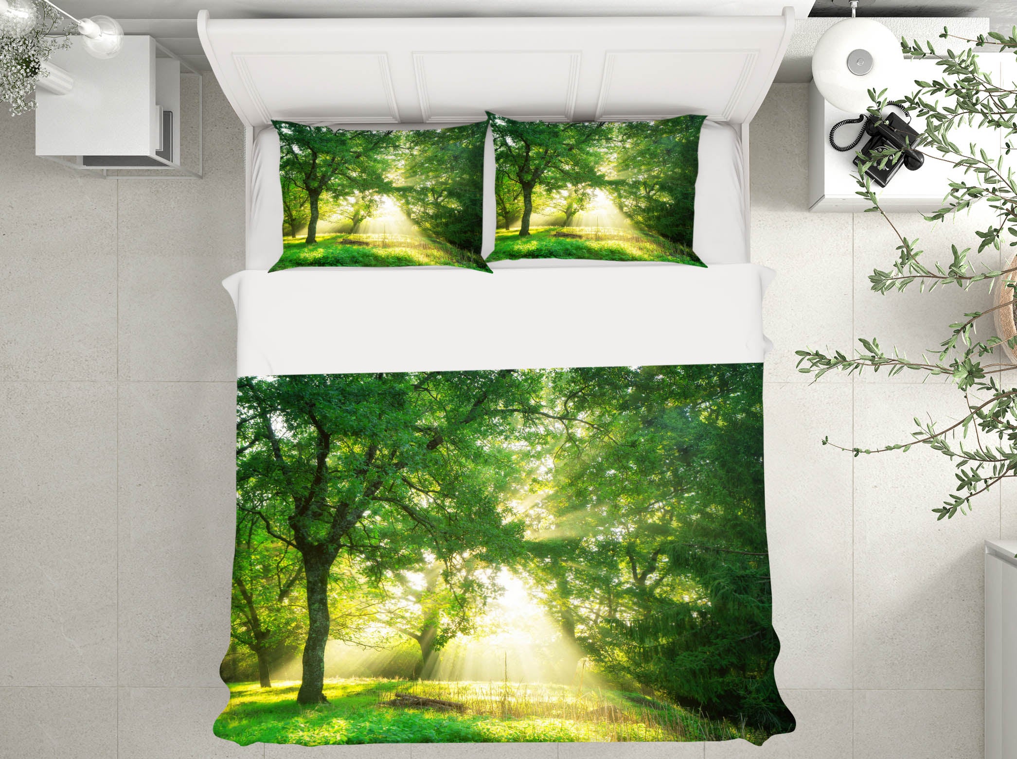 3D Tree Sunlight 61015 Bed Pillowcases Quilt