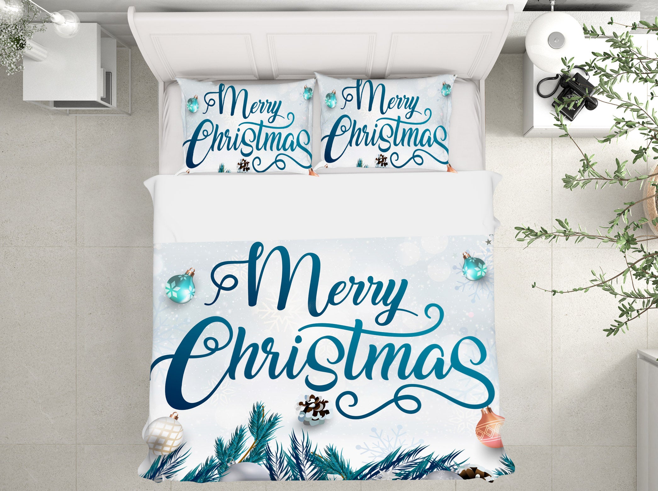 3D Merry Christmas 63192 Bed Pillowcases Quilt