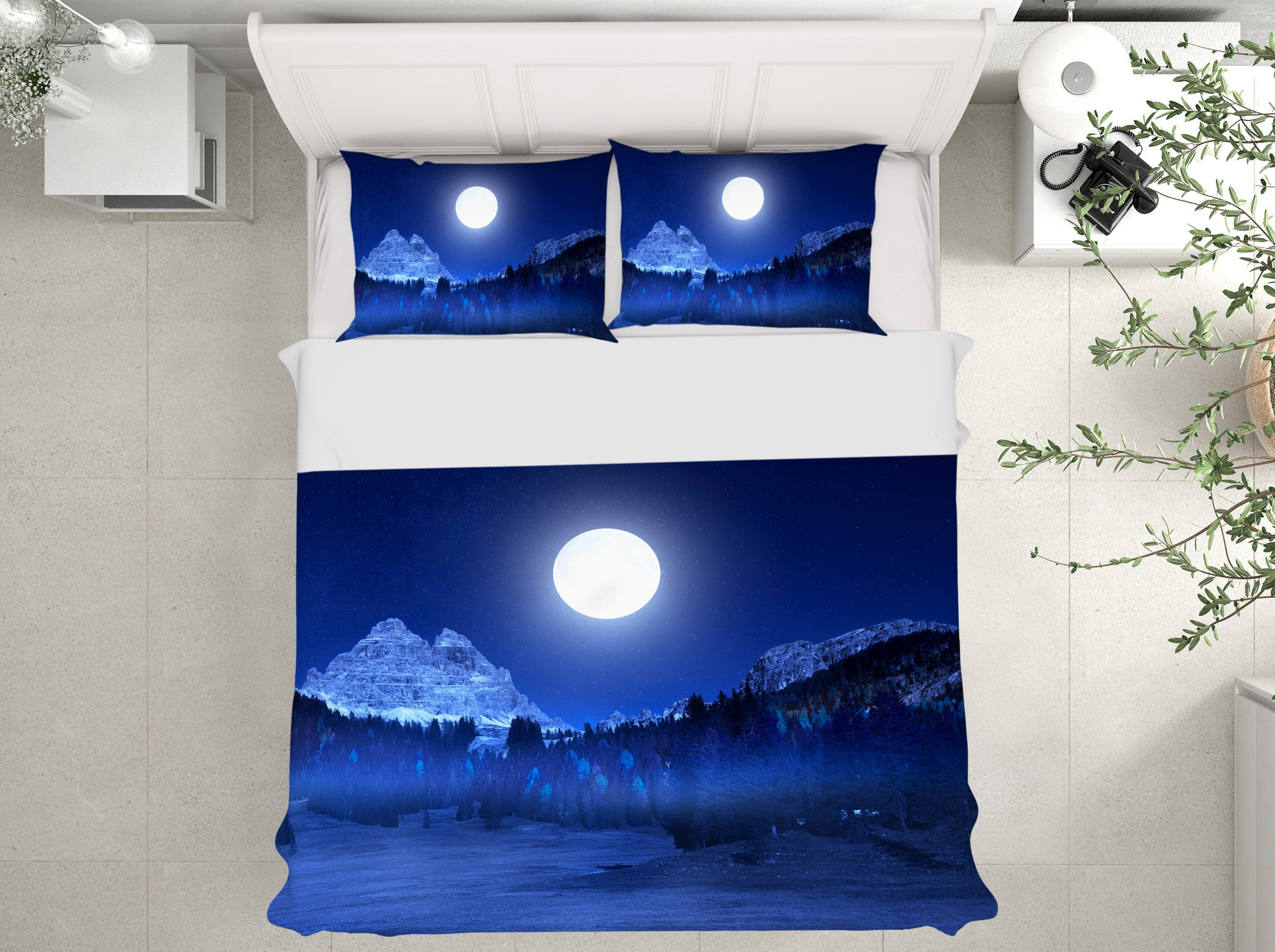 3D Mountain Moon 160 Marco Carmassi Bedding Bed Pillowcases Quilt