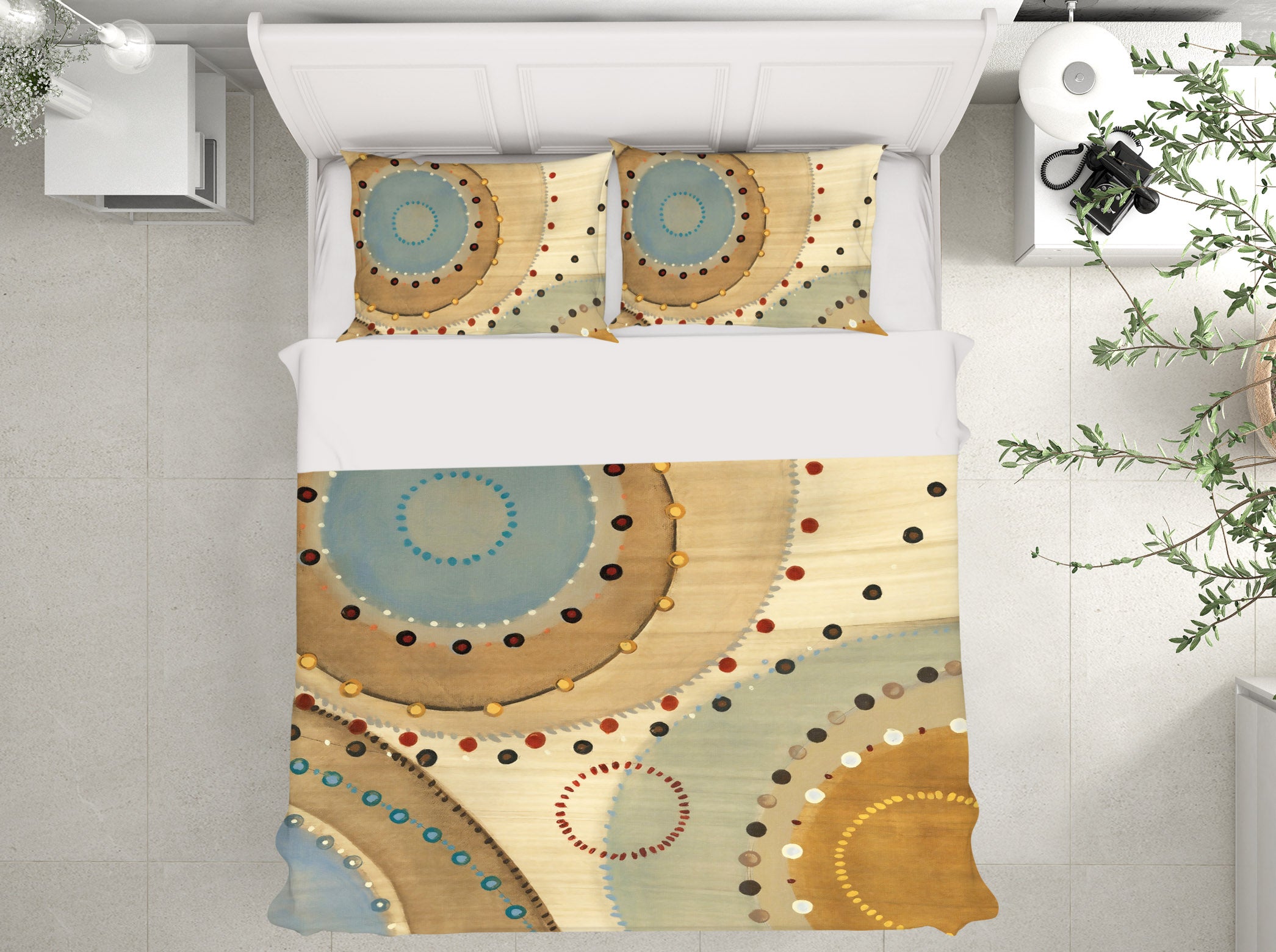 3D Brown Circle 12164 Bed Pillowcases Quilt