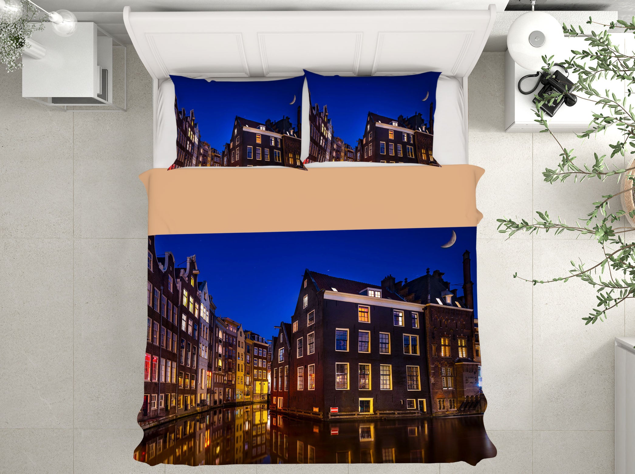 3D Amsterdam Night 001 Marco Carmassi Bedding Bed Pillowcases Quilt