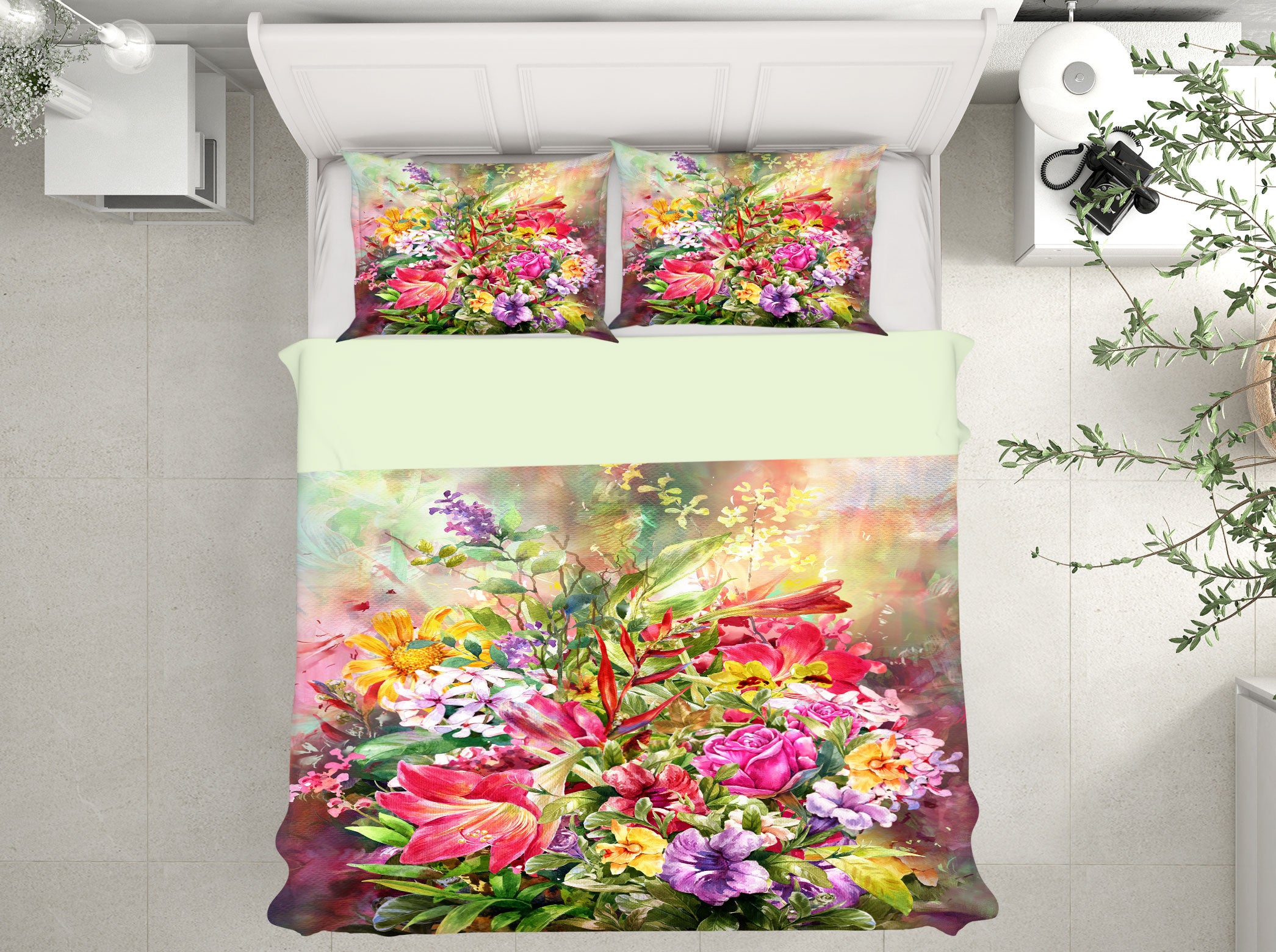 3D Flower Bush 16159 Bed Pillowcases Quilt