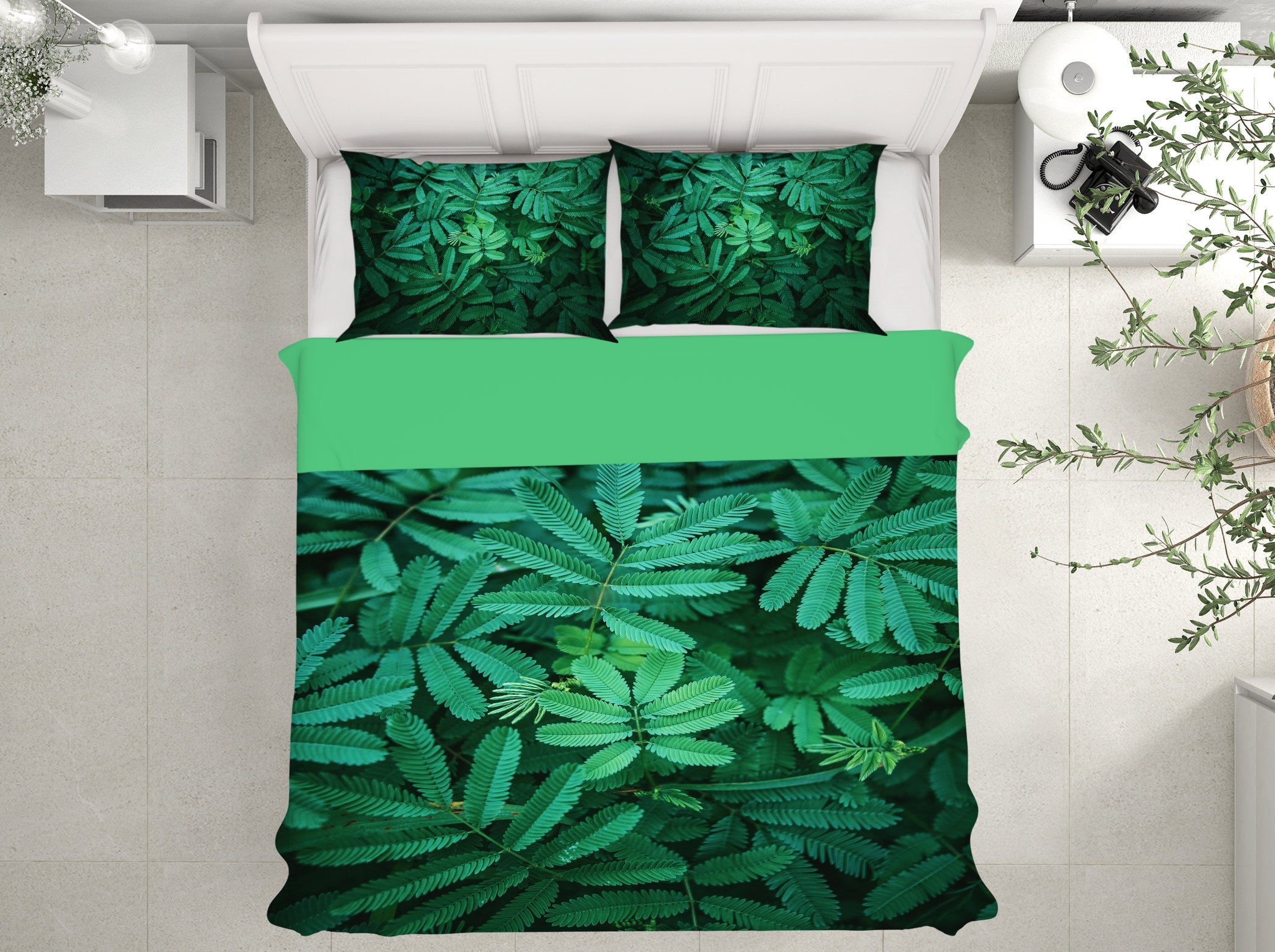 3D Leaves 13007 Bed Pillowcases Quilt