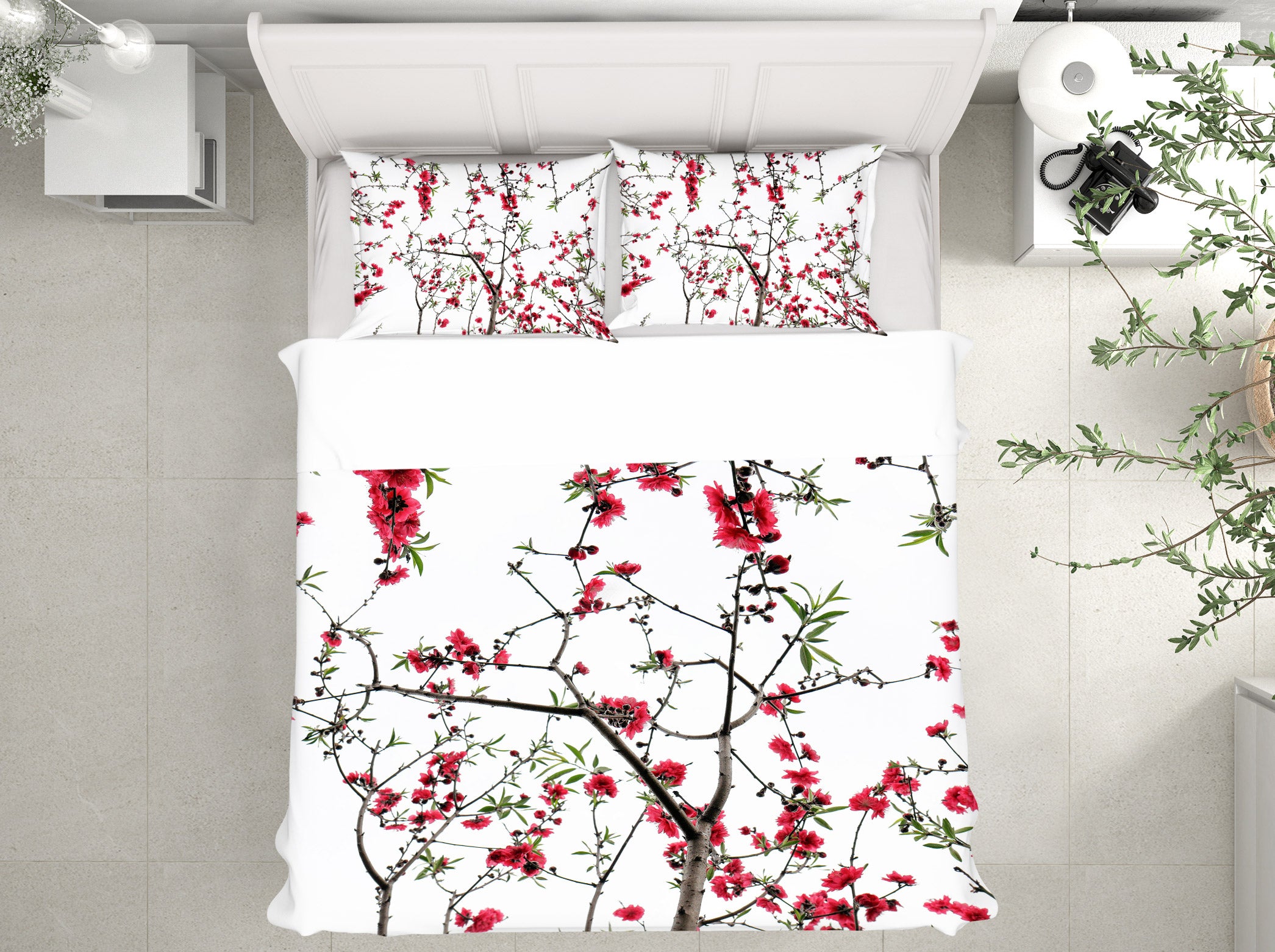 3D Plum Blossom 12038 Bed Pillowcases Quilt