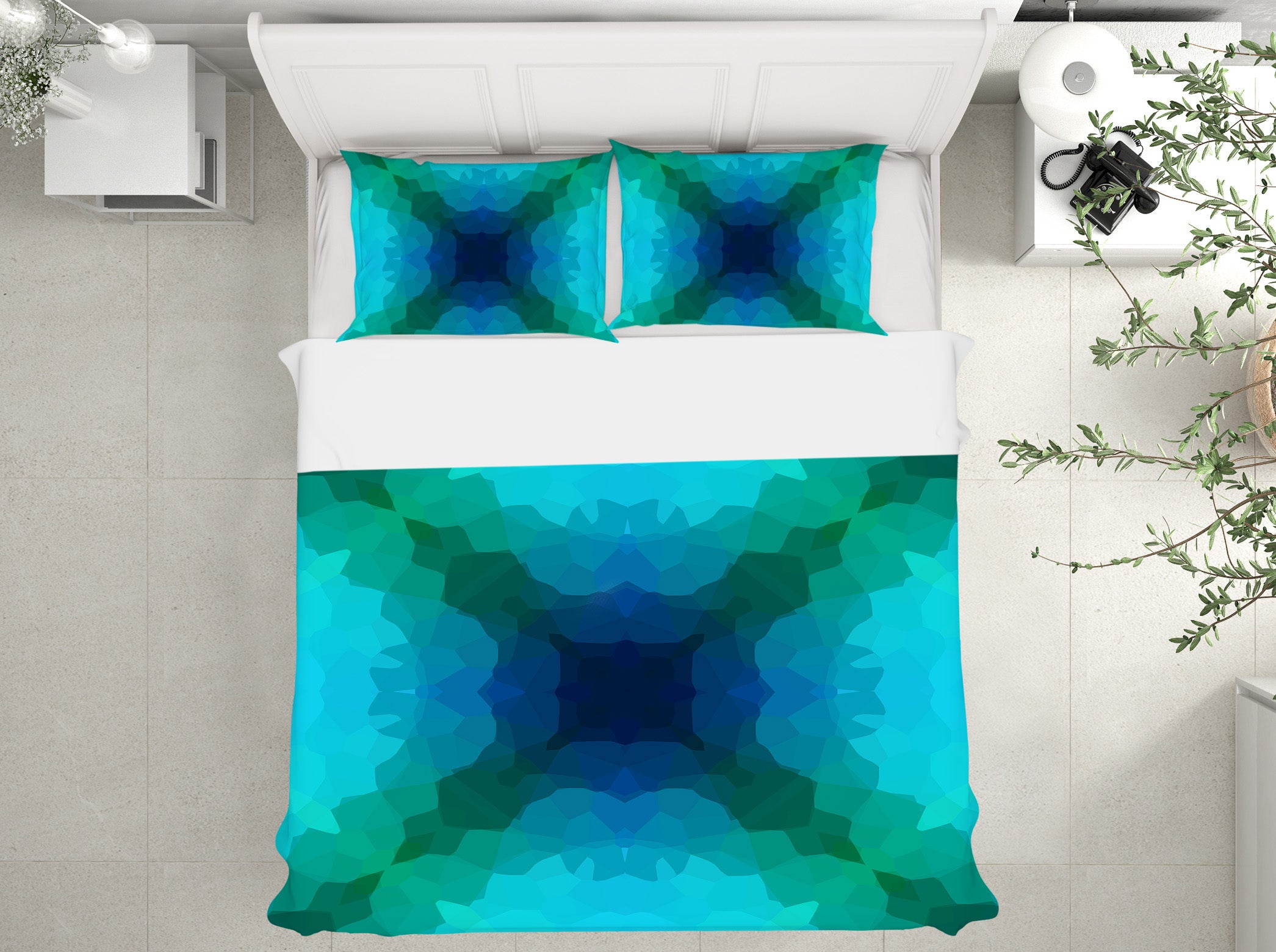 3D Shades Of Blue Green 70020 Shandra Smith Bedding Bed Pillowcases Quilt