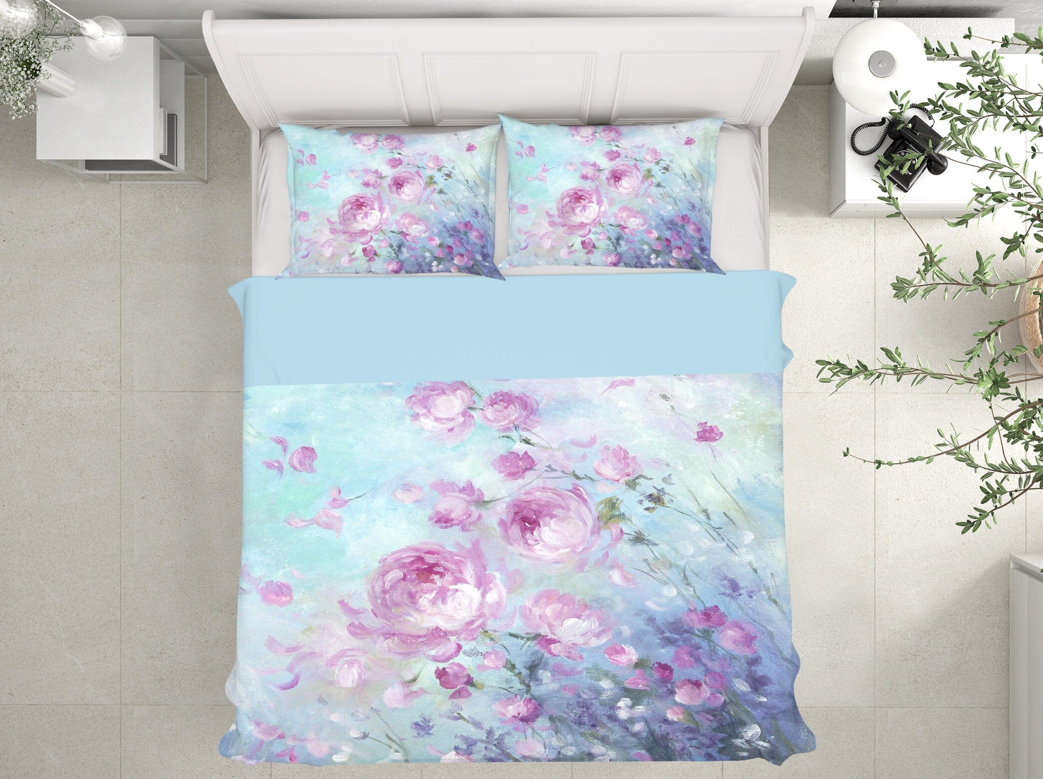 3D Purple Flowers 025 Debi Coules Bedding Bed Pillowcases Quilt Quiet Covers AJ Creativity Home 