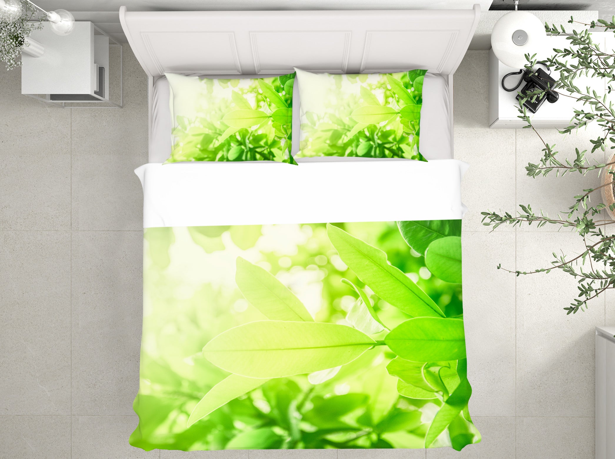 3D Leaves 14194 Bed Pillowcases Quilt