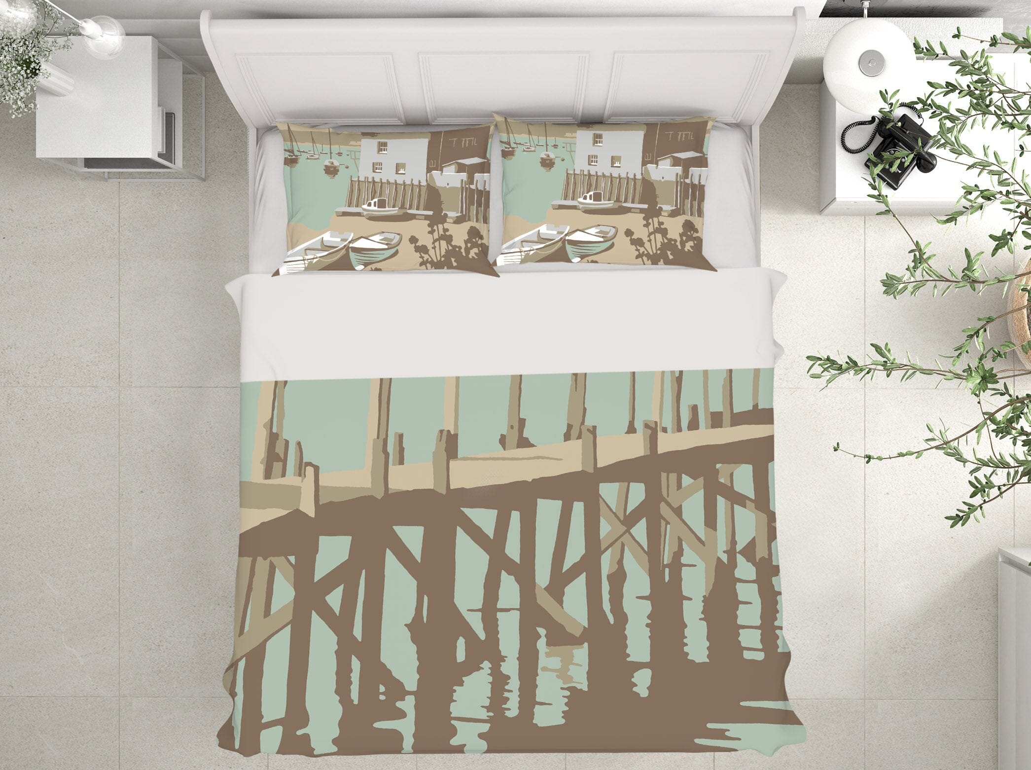 3D Sanbanks Evening Hill Pier 2048 Steve Read Bedding Bed Pillowcases Quilt Quiet Covers AJ Creativity Home 