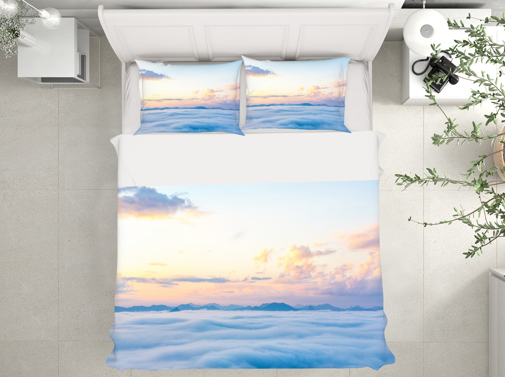 3D Sea Cloud 61063 Bed Pillowcases Quilt