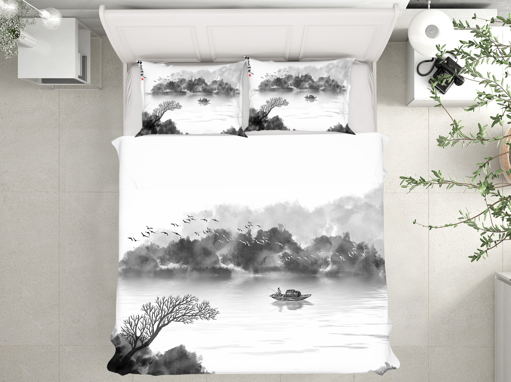 3D River Ferry 13082 Bed Pillowcases Quilt