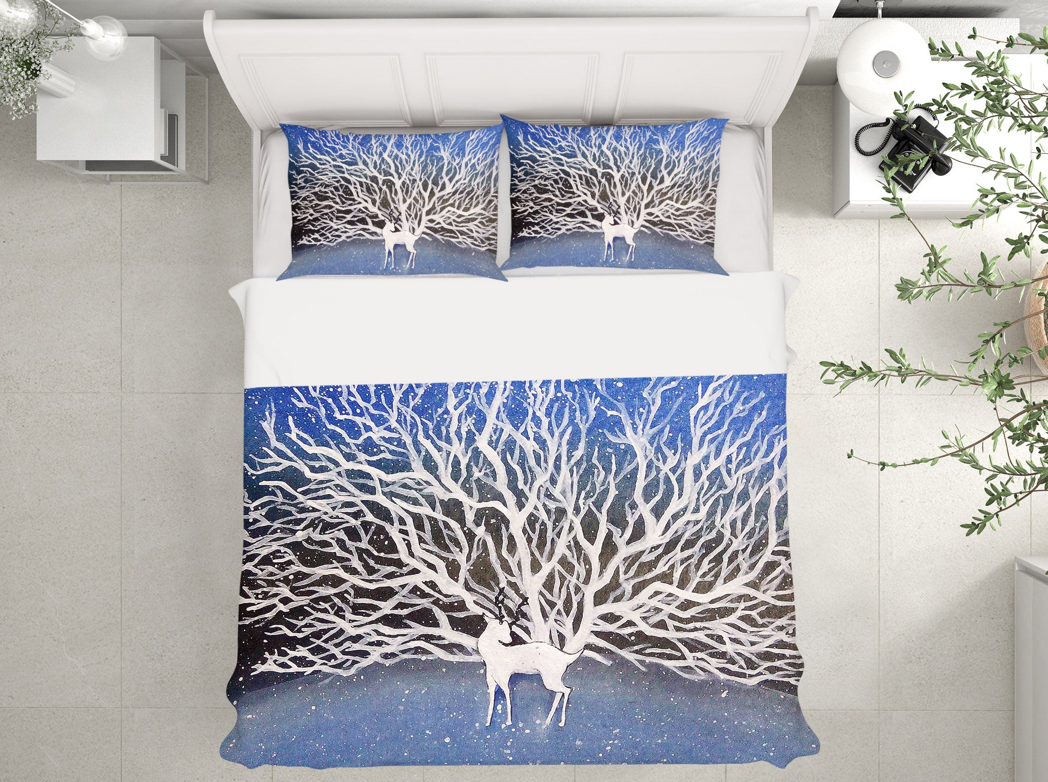 3D Deer Branches 12146 Bed Pillowcases Quilt