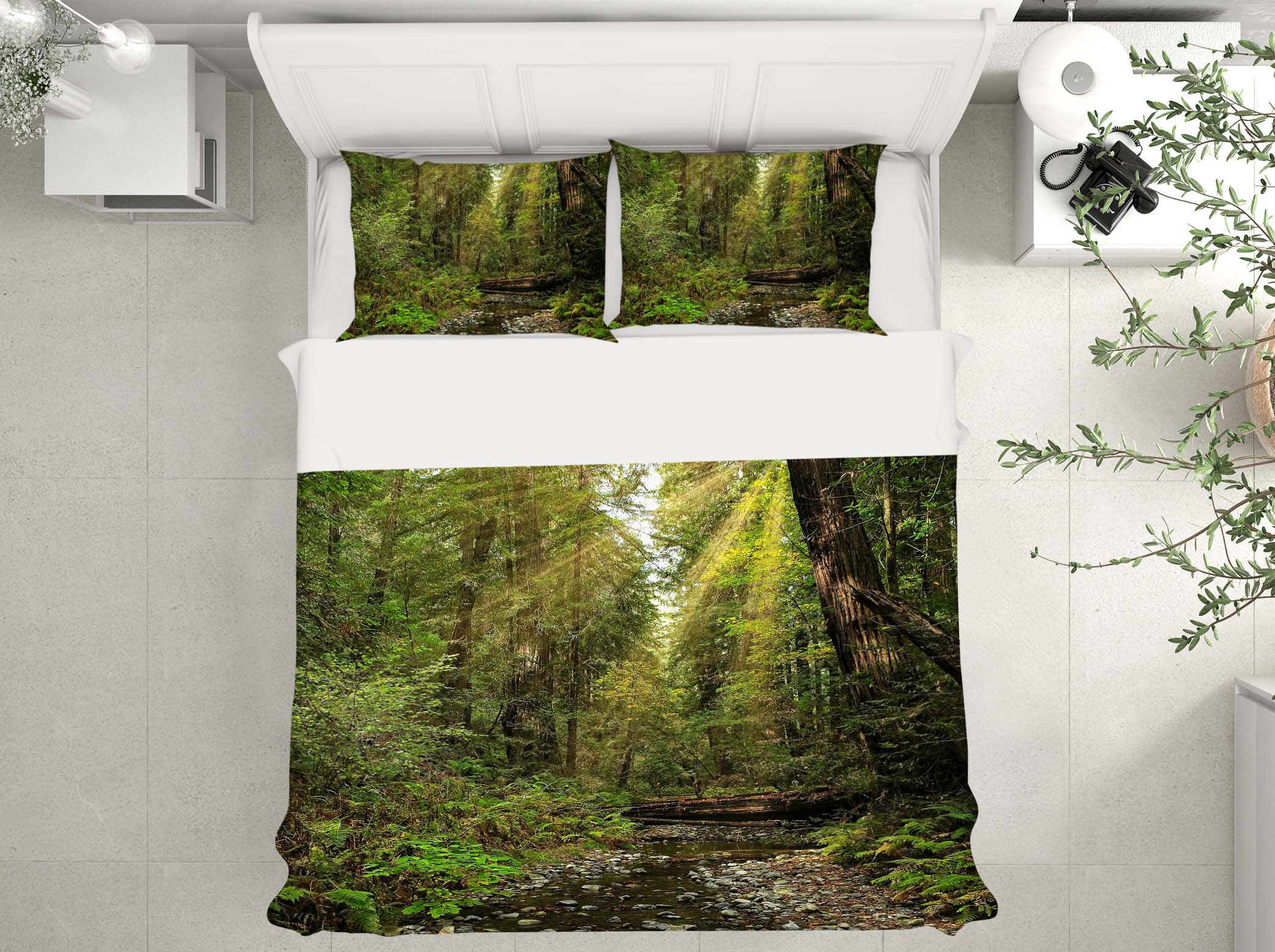 3D Forest Stream 62013 Kathy Barefield Bedding Bed Pillowcases Quilt