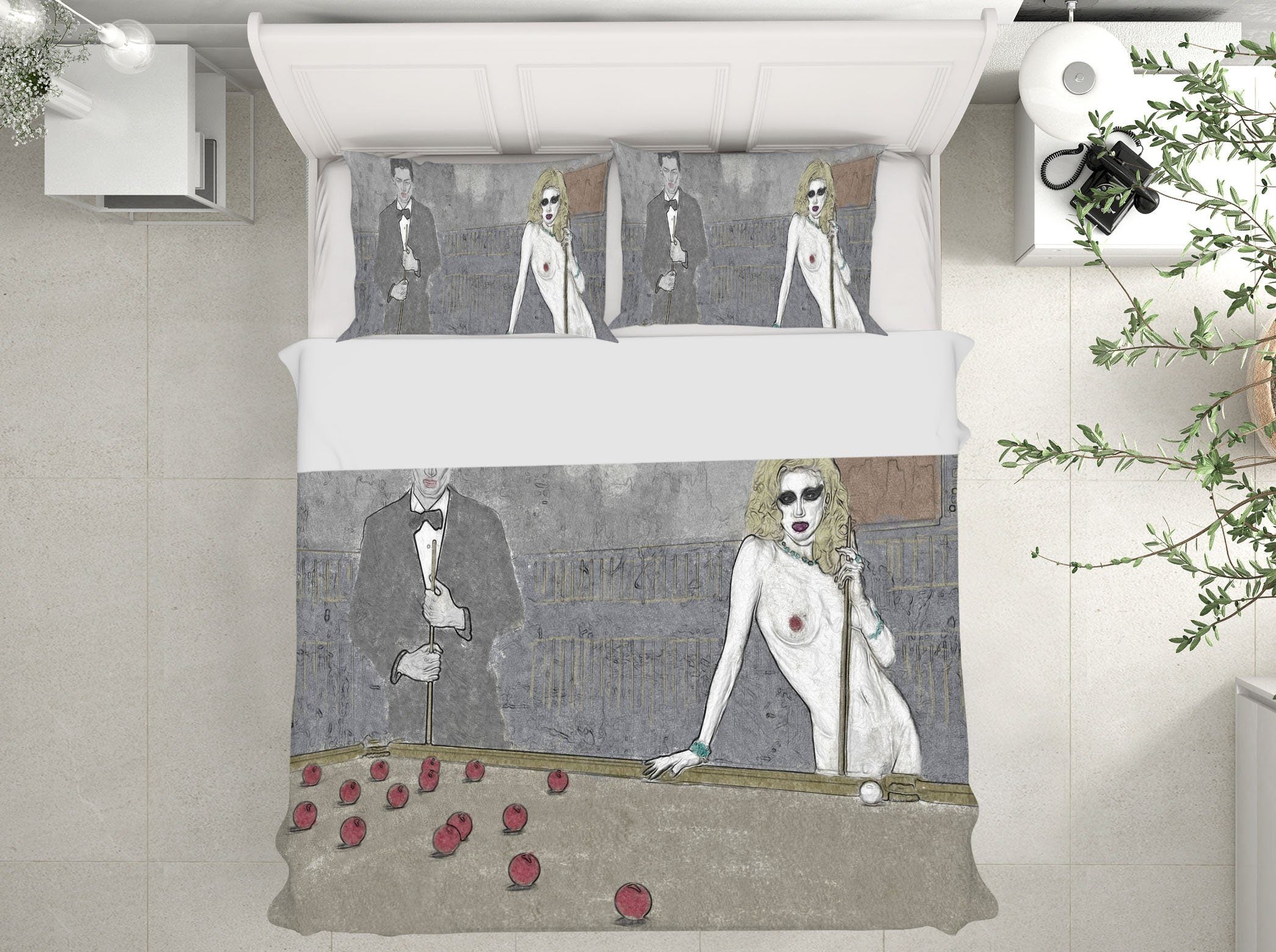 3D Billiard Girl 2006 Marco Cavazzana Bedding Bed Pillowcases Quilt Quiet Covers AJ Creativity Home 