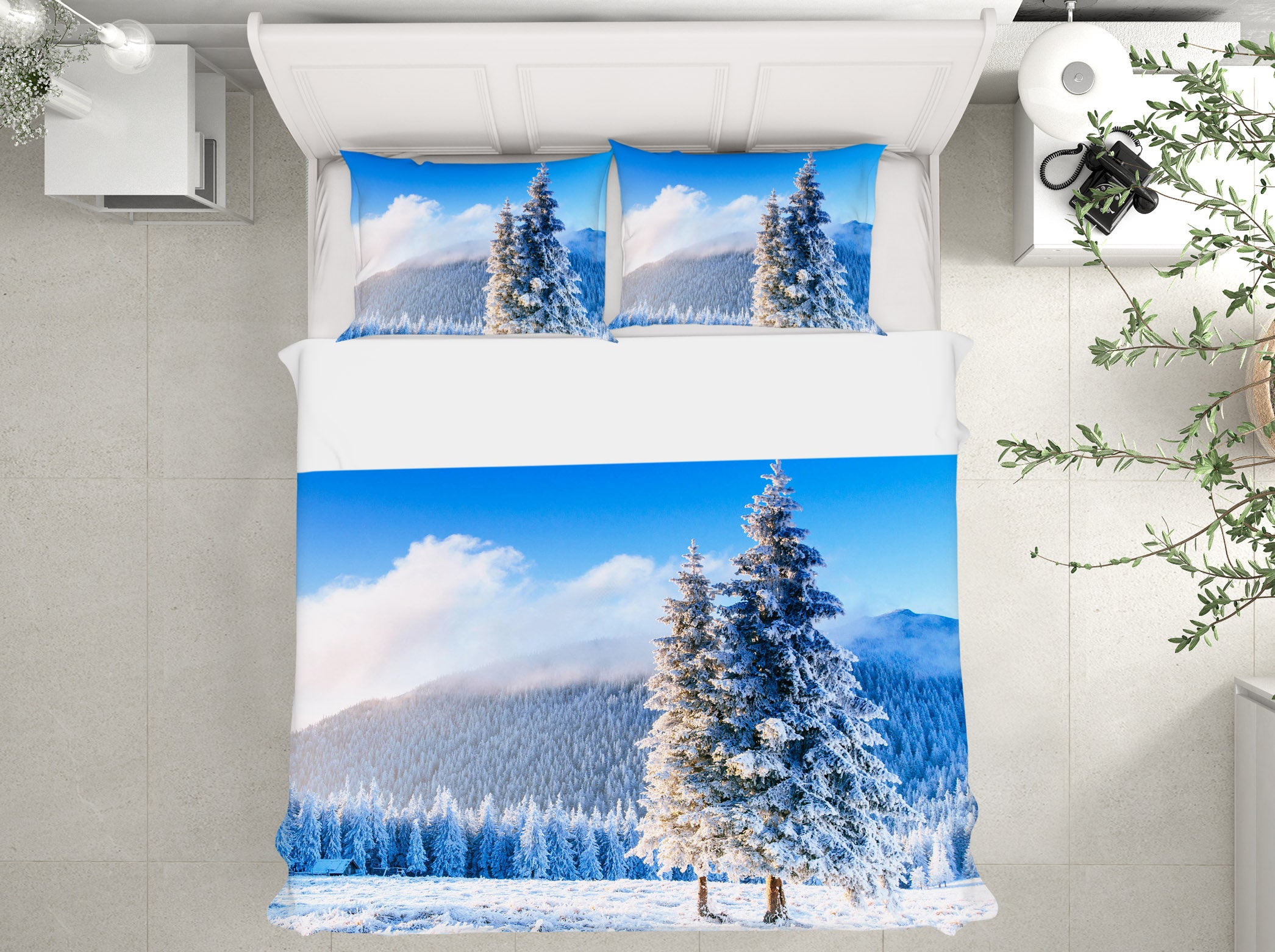 3D Snow Tree 61127 Bed Pillowcases Quilt