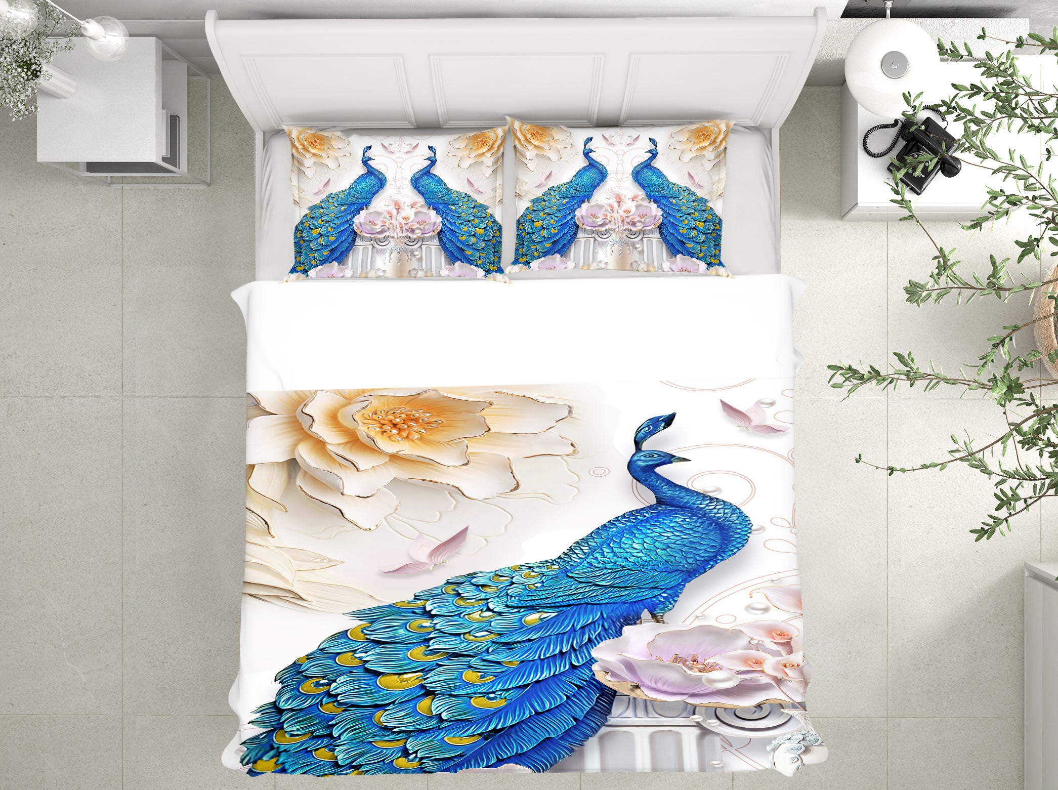 3D Peacock 13036 Bed Pillowcases Quilt
