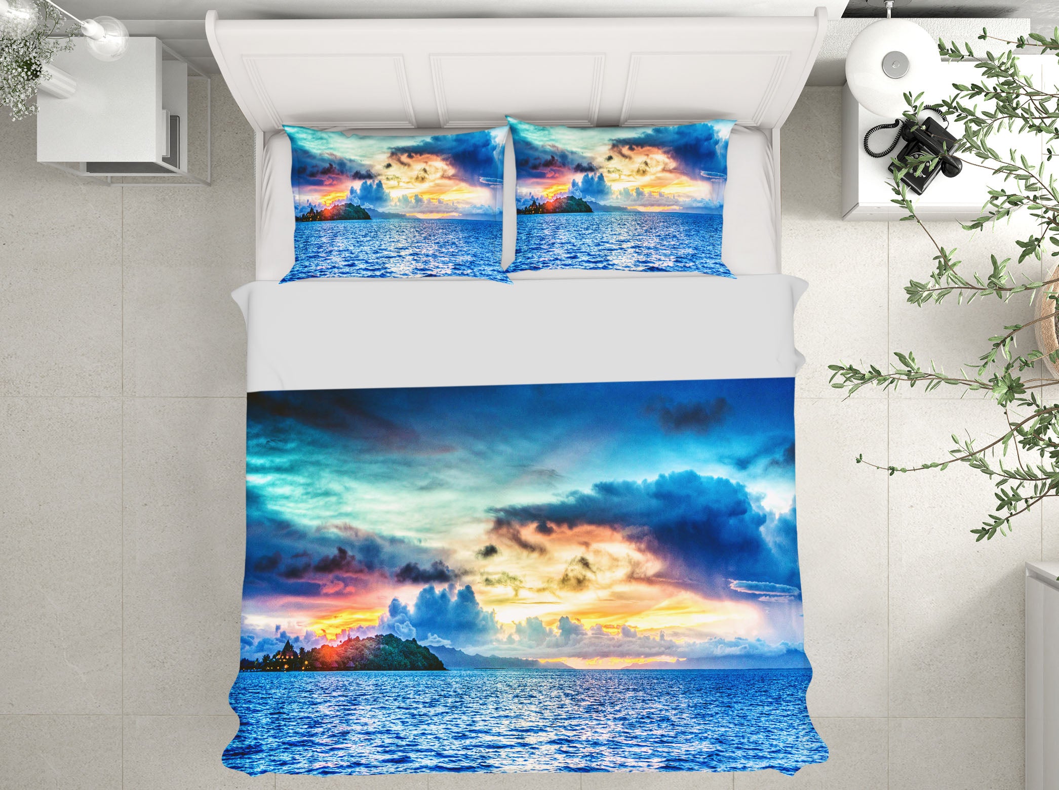 3D Clouds Sea 16064 Bed Pillowcases Quilt
