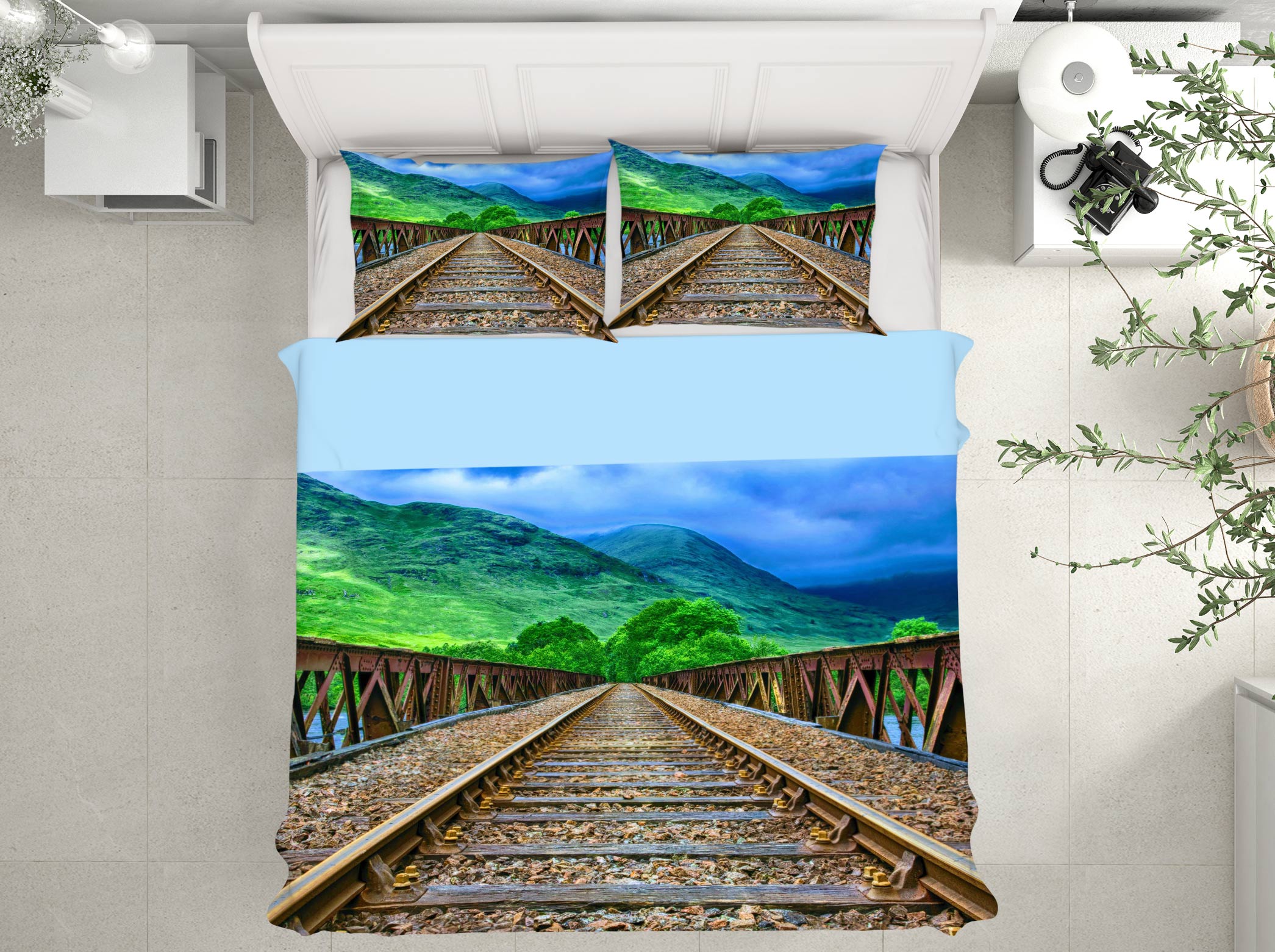 3D Railway Track 12229 Bed Pillowcases Quilt