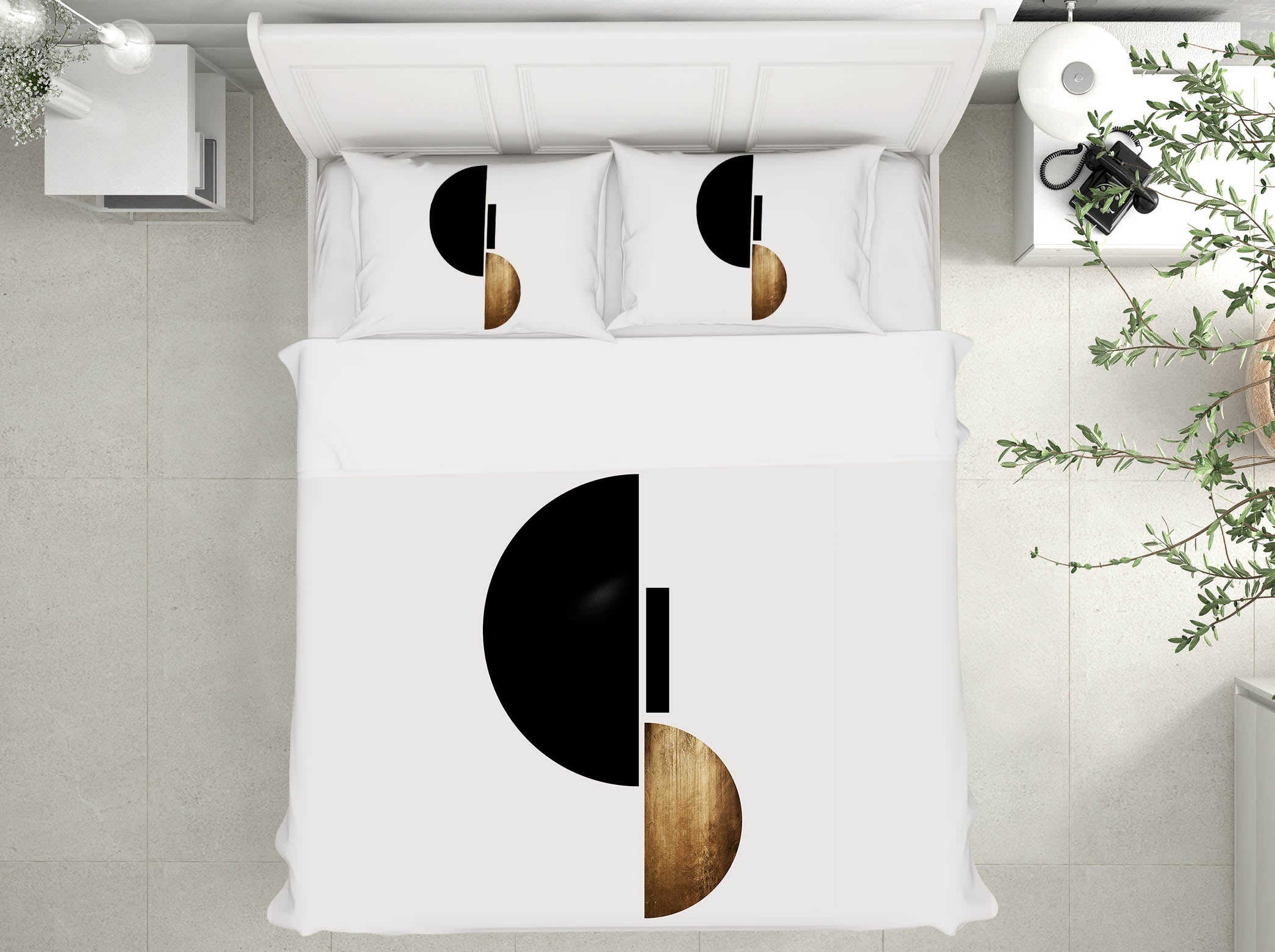 3D Black Semicircle 210 Boris Draschoff Bedding Bed Pillowcases Quilt