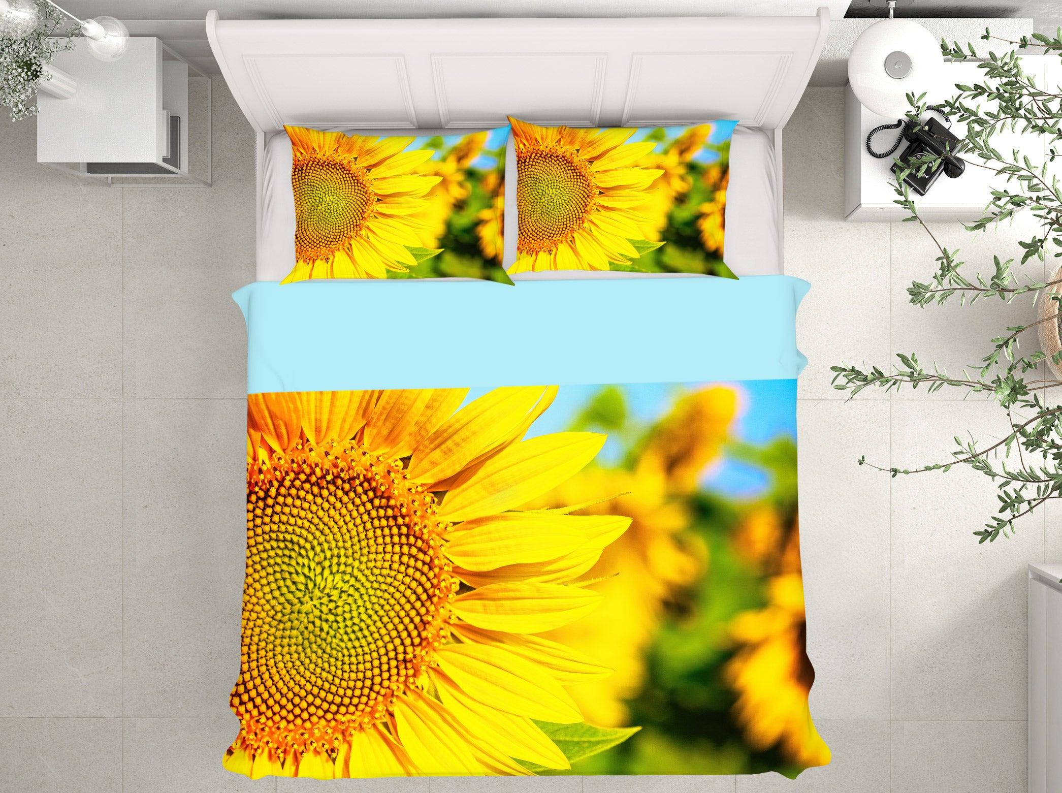 3D Sunflower 59139 Bed Pillowcases Quilt