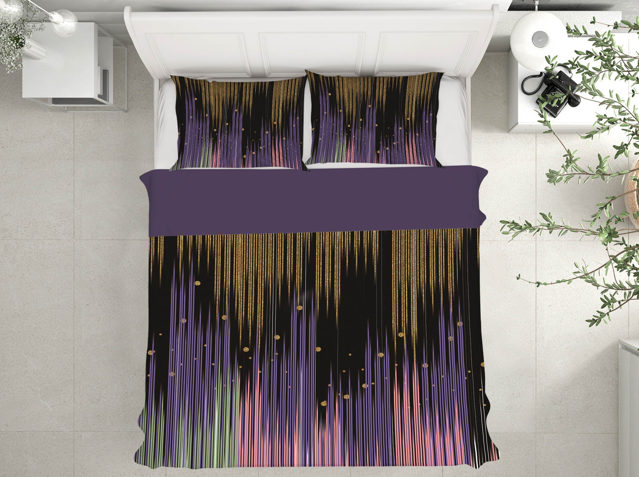 3D Purple Pattern 16029 Bed Pillowcases Quilt